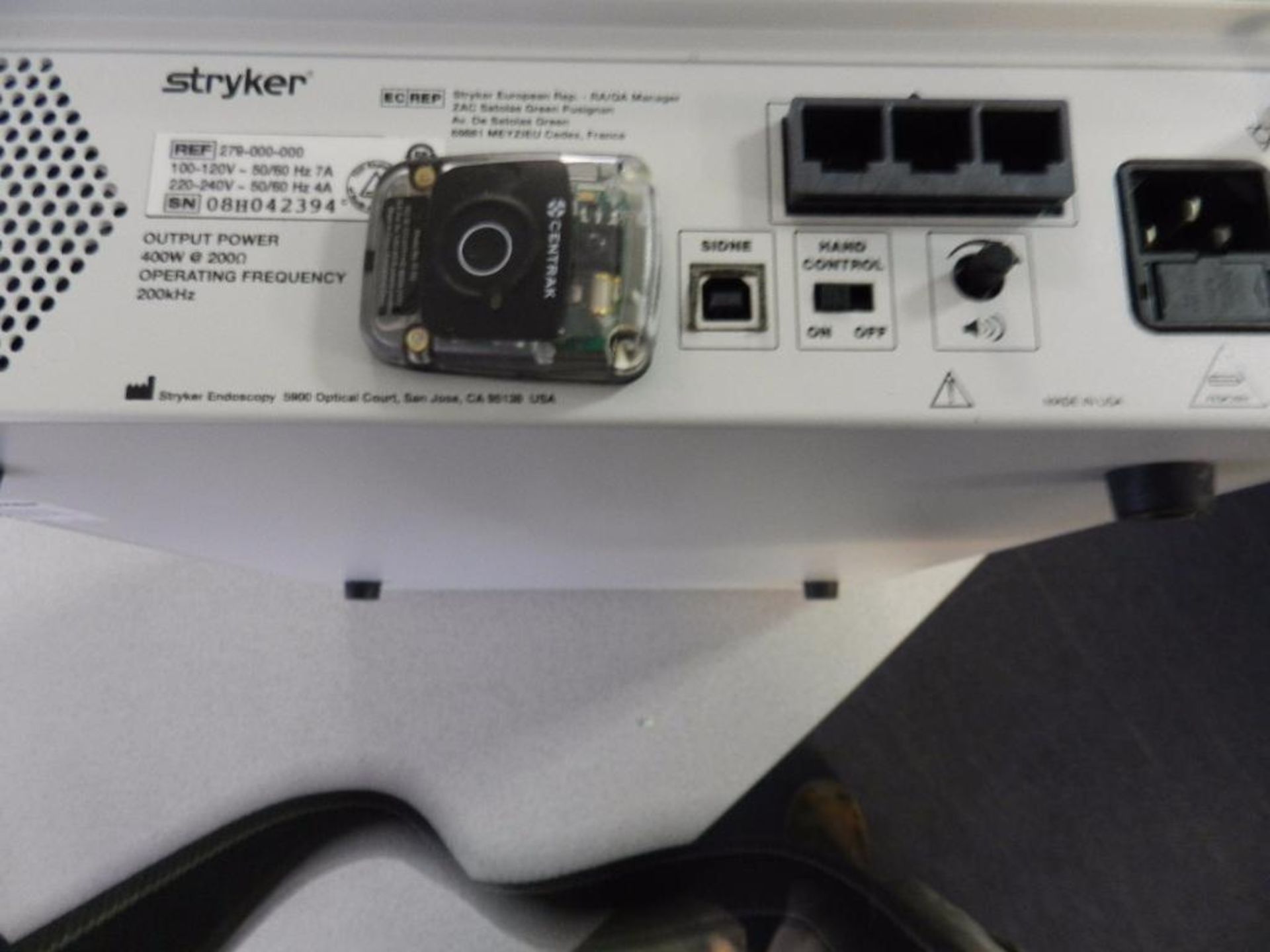 Stryker RF Generator SERFAS ENERGY Model 279000-000 Serial 08H042394 - Image 4 of 4