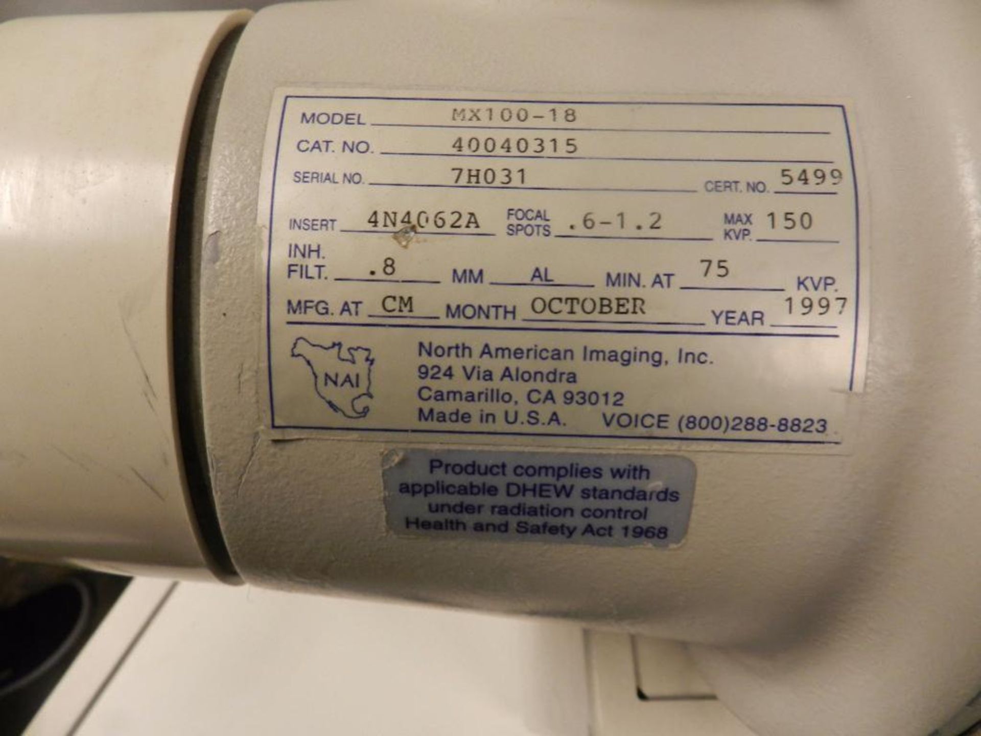 General Electric X Ray Tube and Collimators. Model 46-155400G48 Serial 61148EC3 - Image 6 of 12