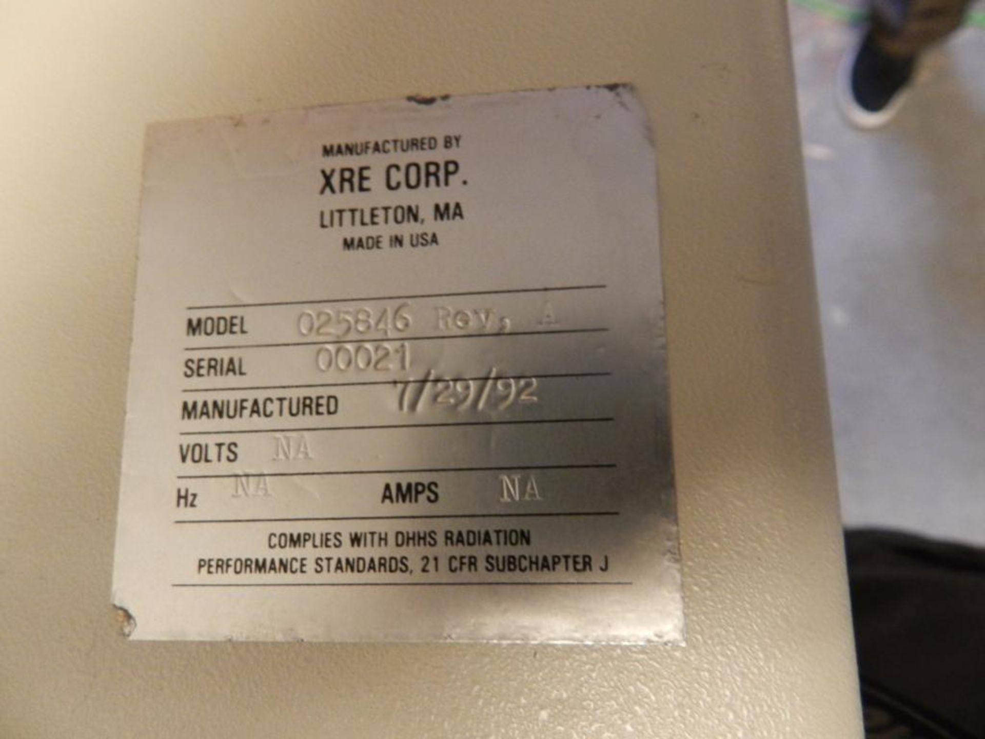 TREX XRE X Ray Control Model 025846REV Serial 0021 - Image 4 of 4