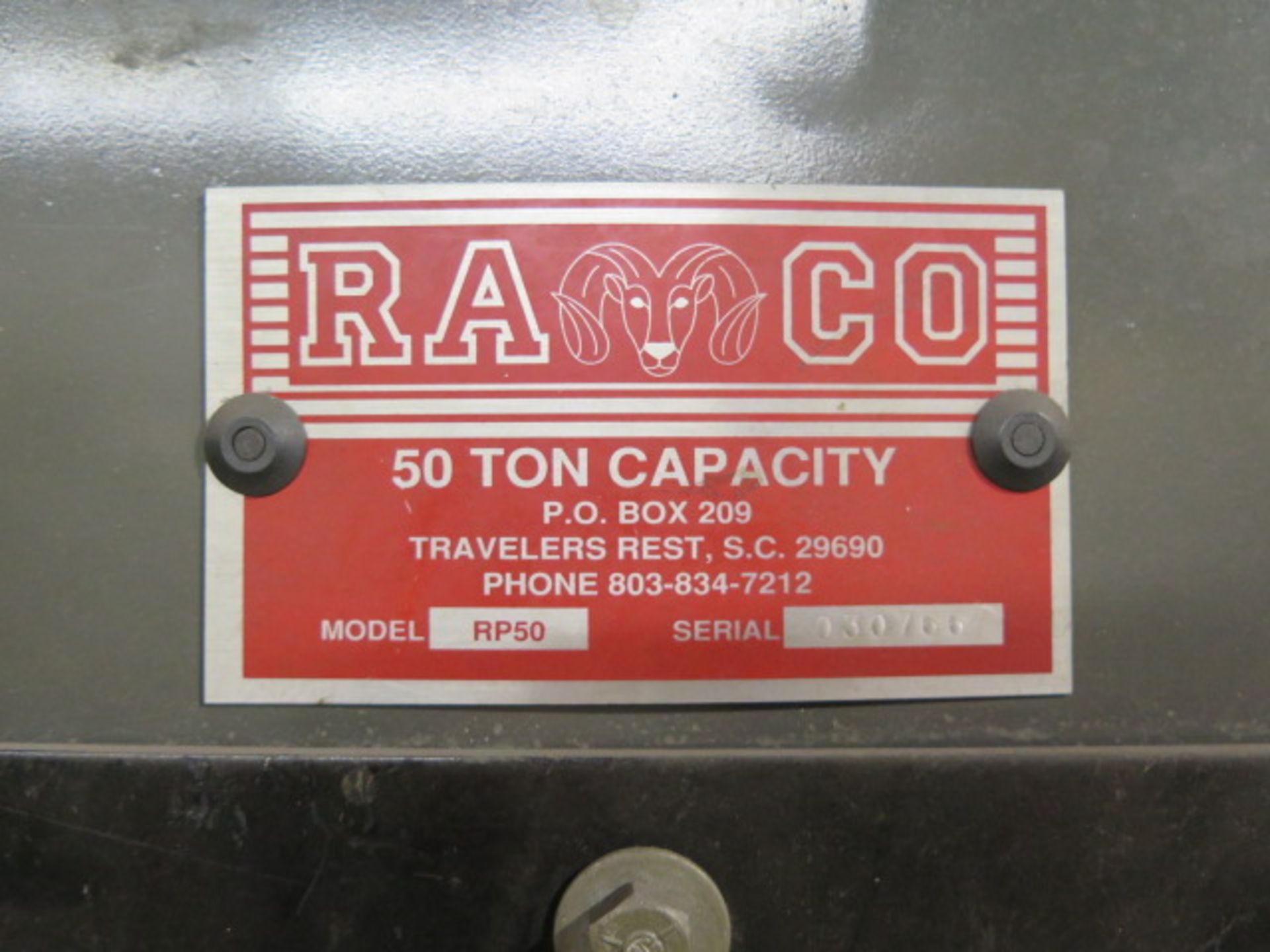 Ramco mdl. RP50 50 Ton Hydraulic H-Frame Press