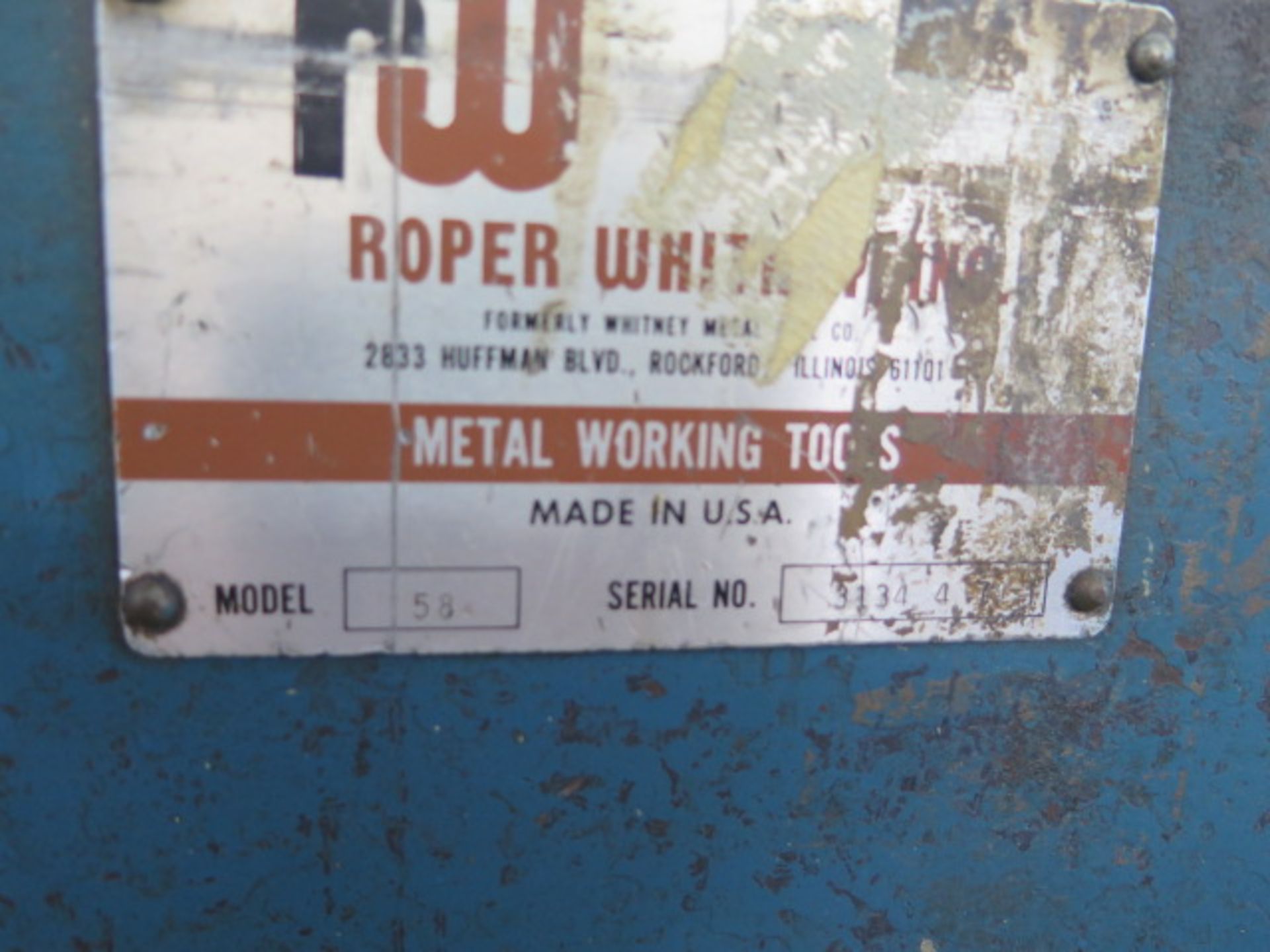 Roper Whitney mdl. 58 Kick Punch s/n 3134-4-74 w/ 18” Throat and Punch Tooling - Image 4 of 4
