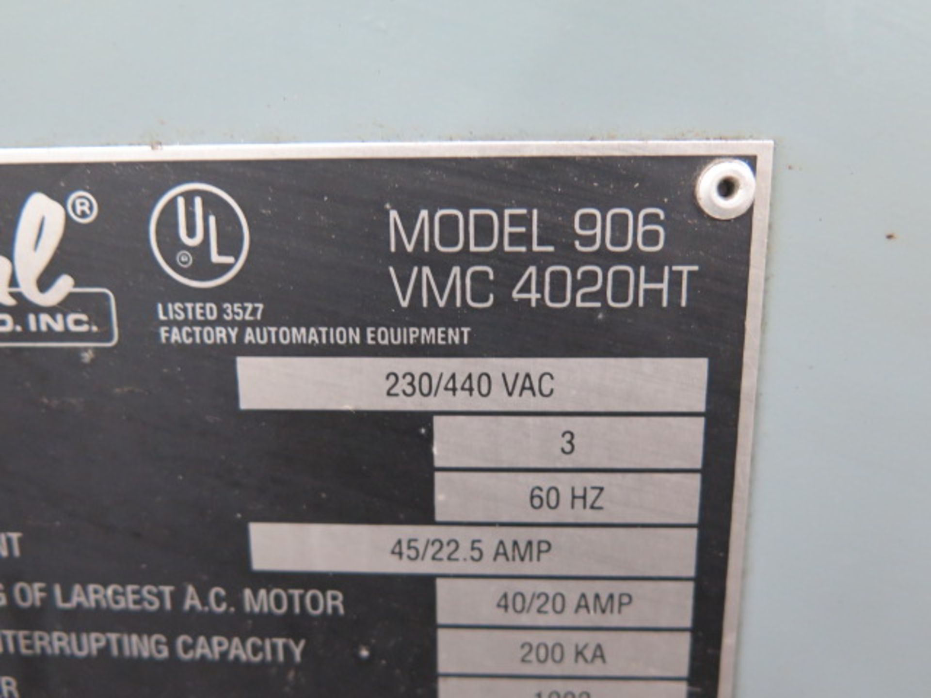1995 Fadal VMC4020HT mdl. 906 CNC Vertical Machining Center s/n 9511313 w/ Fadal CNC88HS Controls, - Image 10 of 11