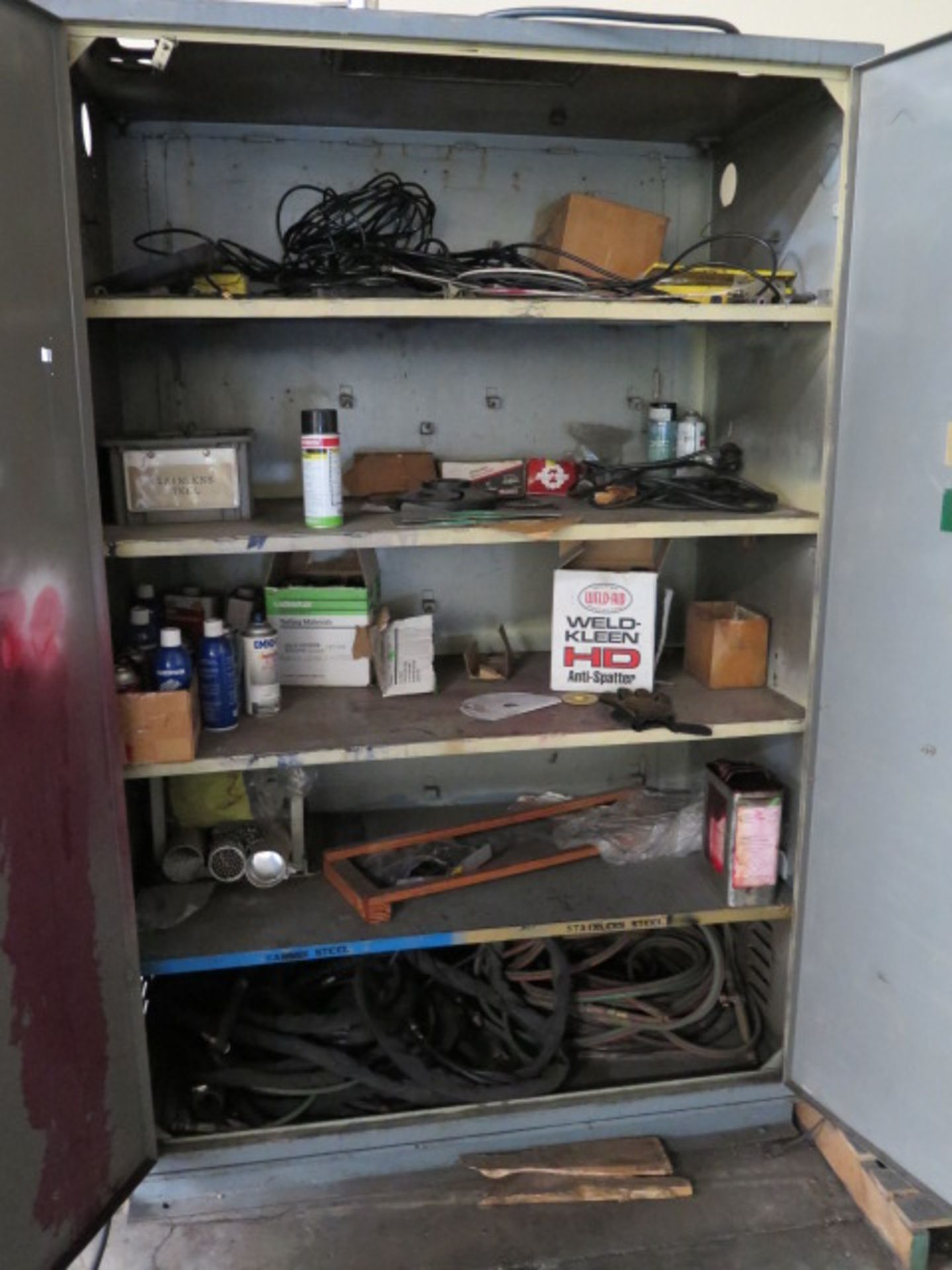 Steeel Cabinet w/ Misc Welding and Shop Supplies - Image 2 of 2