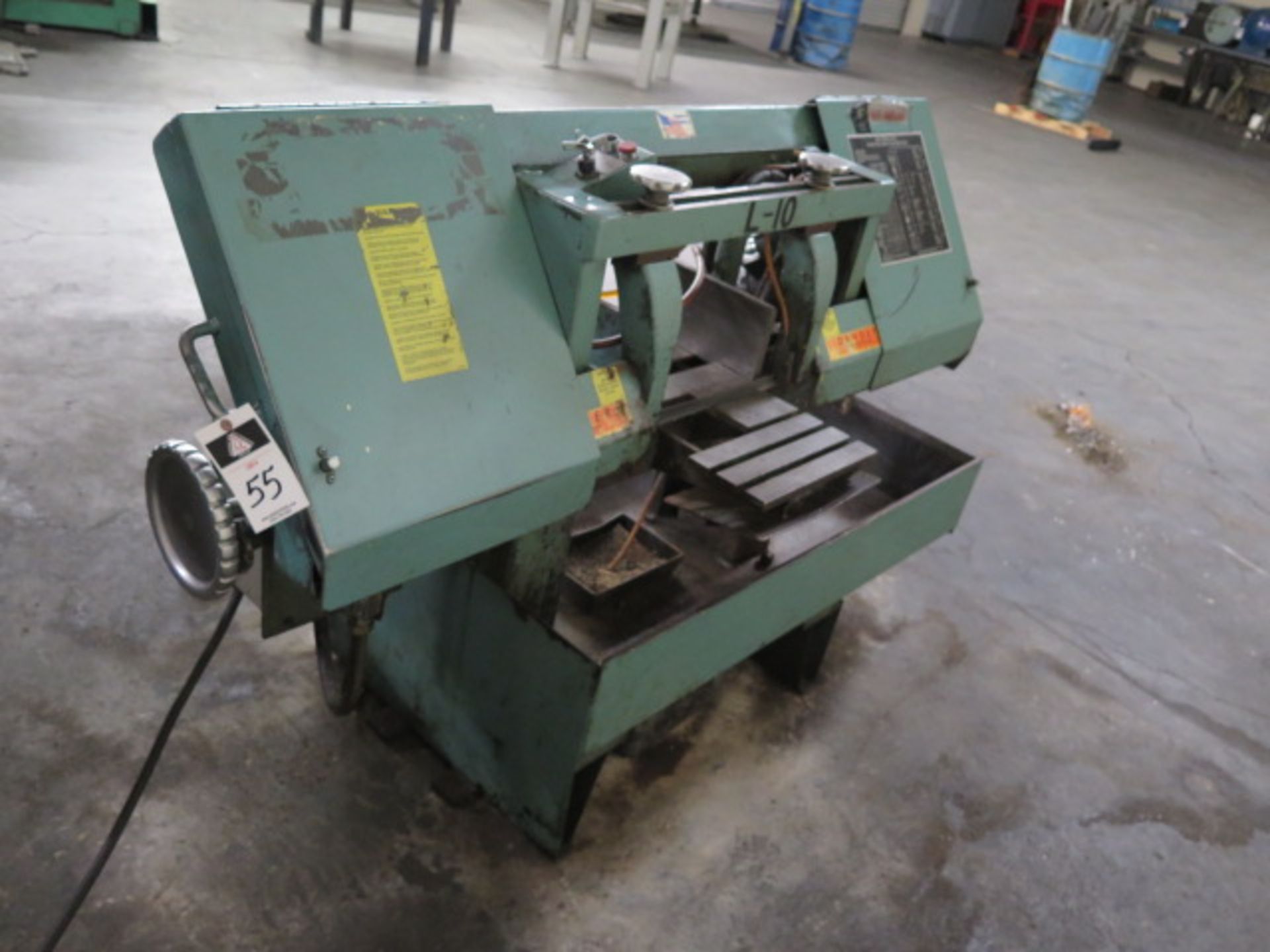 W.F. Wells mdl. L-10 10” Horizontal Band Saw s/n L991121 w/ 100-300 Dial FPM, Manual Clamping, - Image 2 of 6