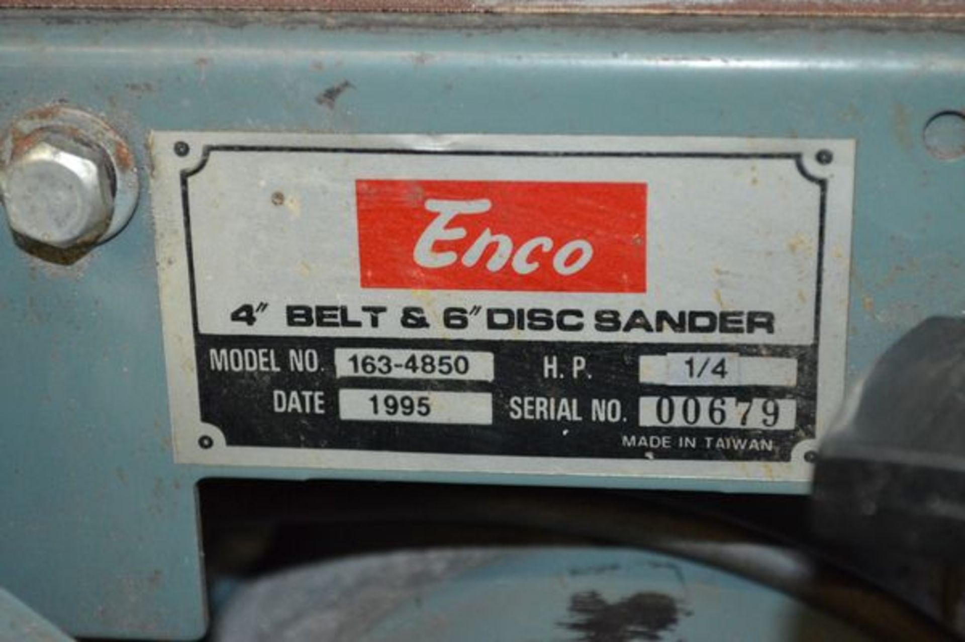 Enco 4" Belt and 6" Disc Sander Model 163-4850 - Image 2 of 4