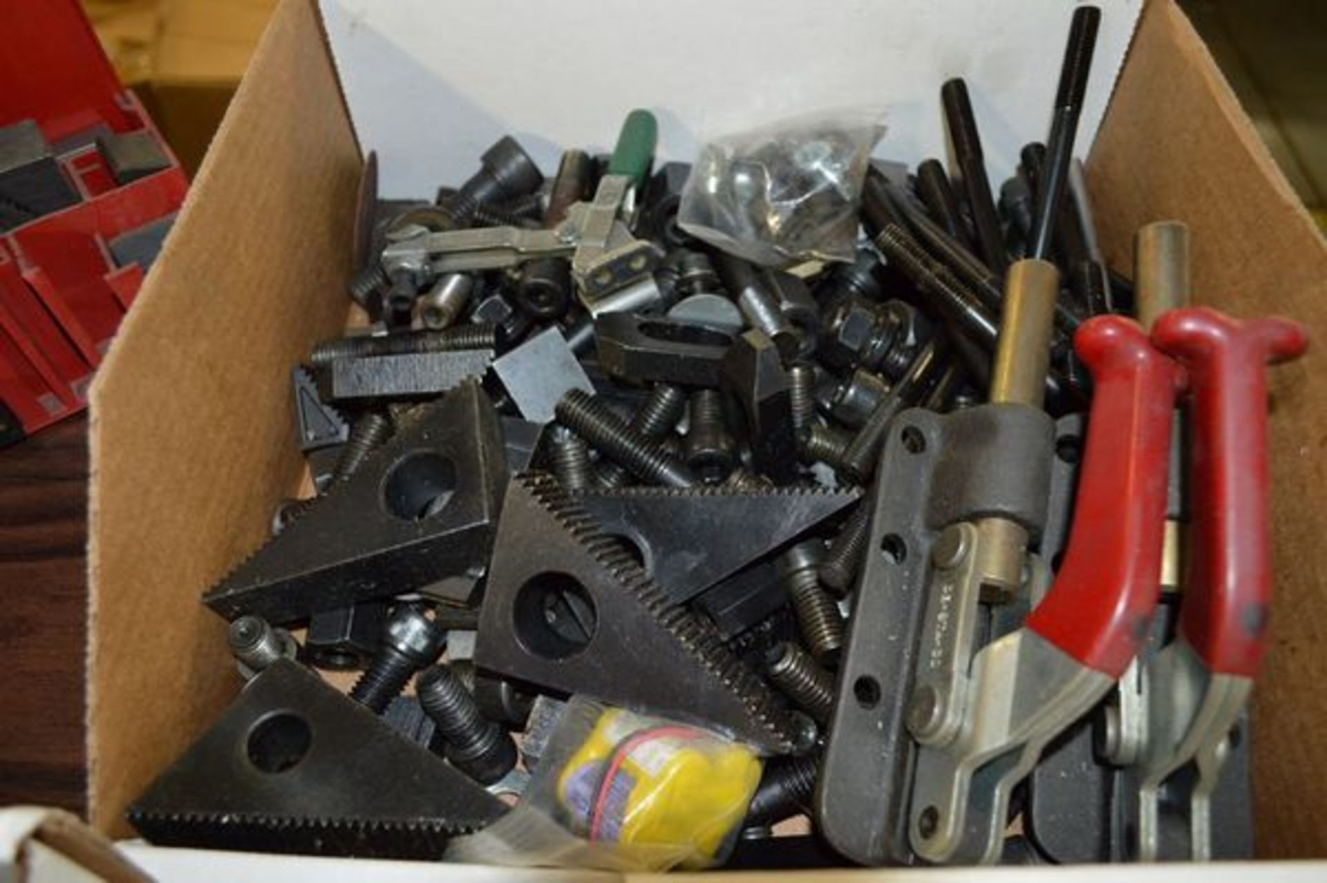 T-Slot Settup Clamps, Hex Bolts and Boxes of Various Nuts and Bolts. - Image 4 of 6