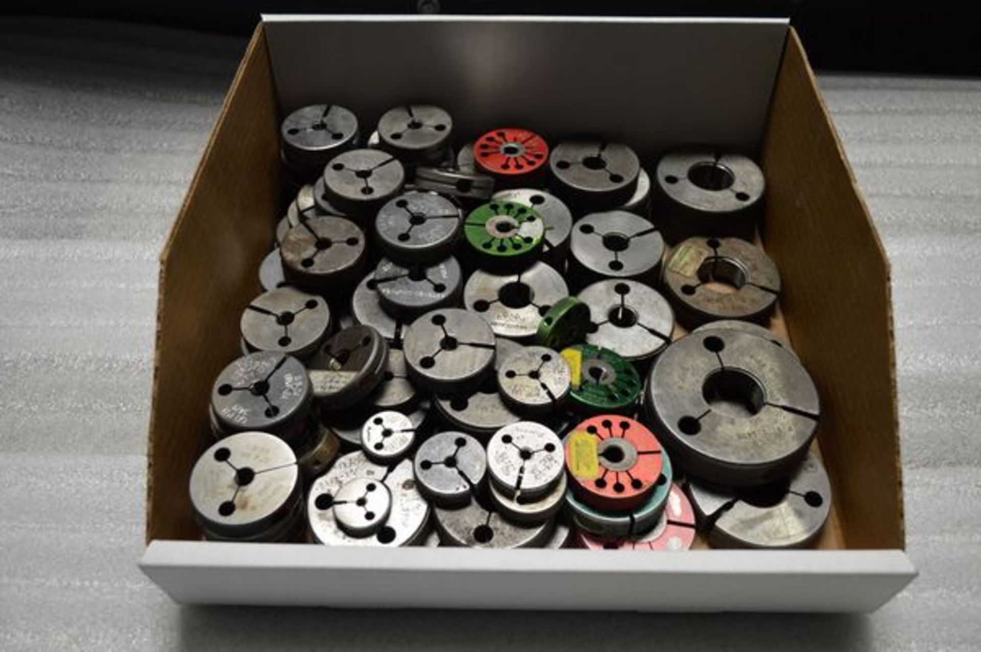 Box of Various Thread Ring Gages