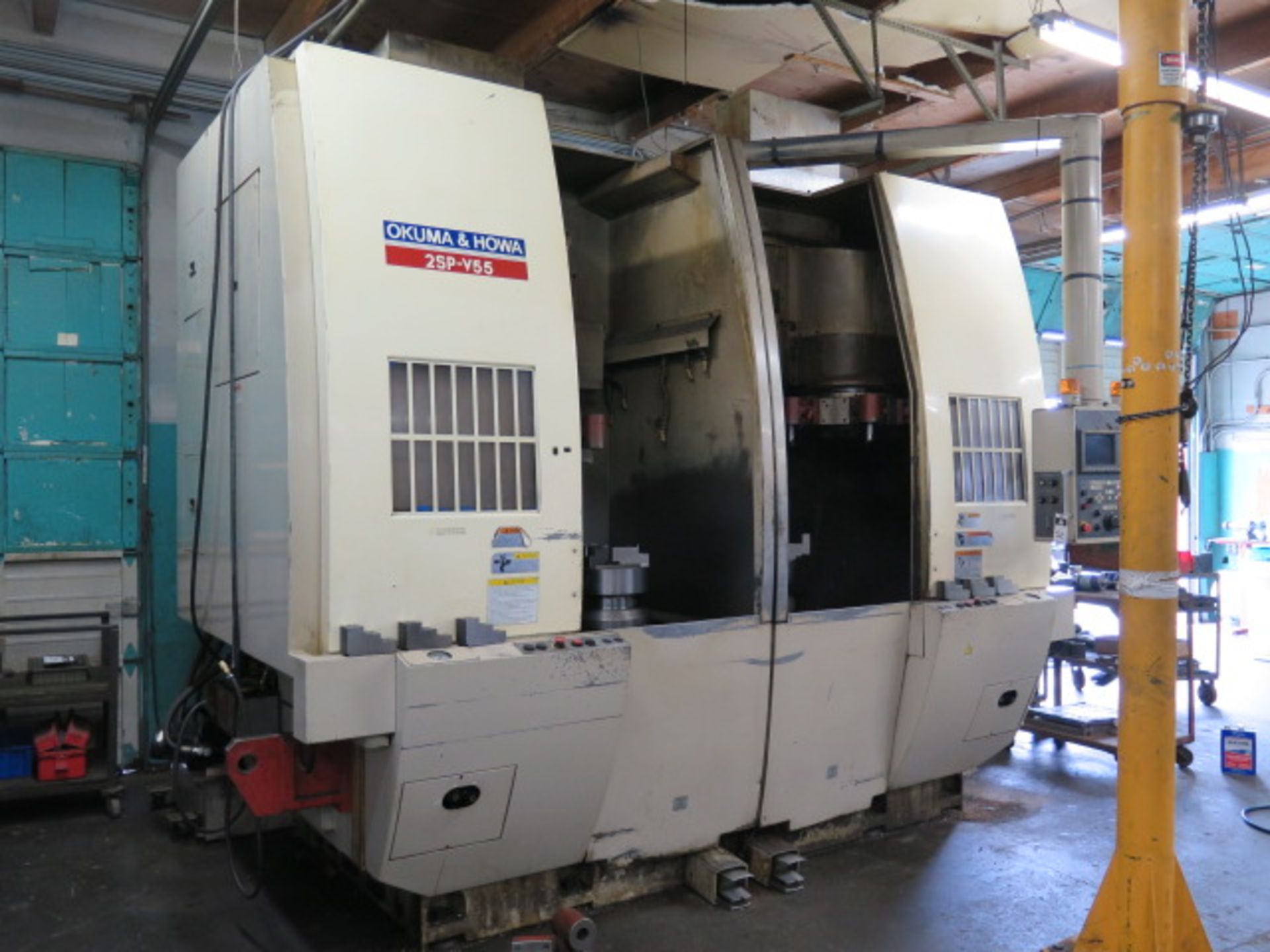 Okuma & Howa 2SP-V55 Twin Spindle CNC Vertical Turning Center s/n 55095 (8011) w/ Fanuc Series 18- - Image 2 of 9