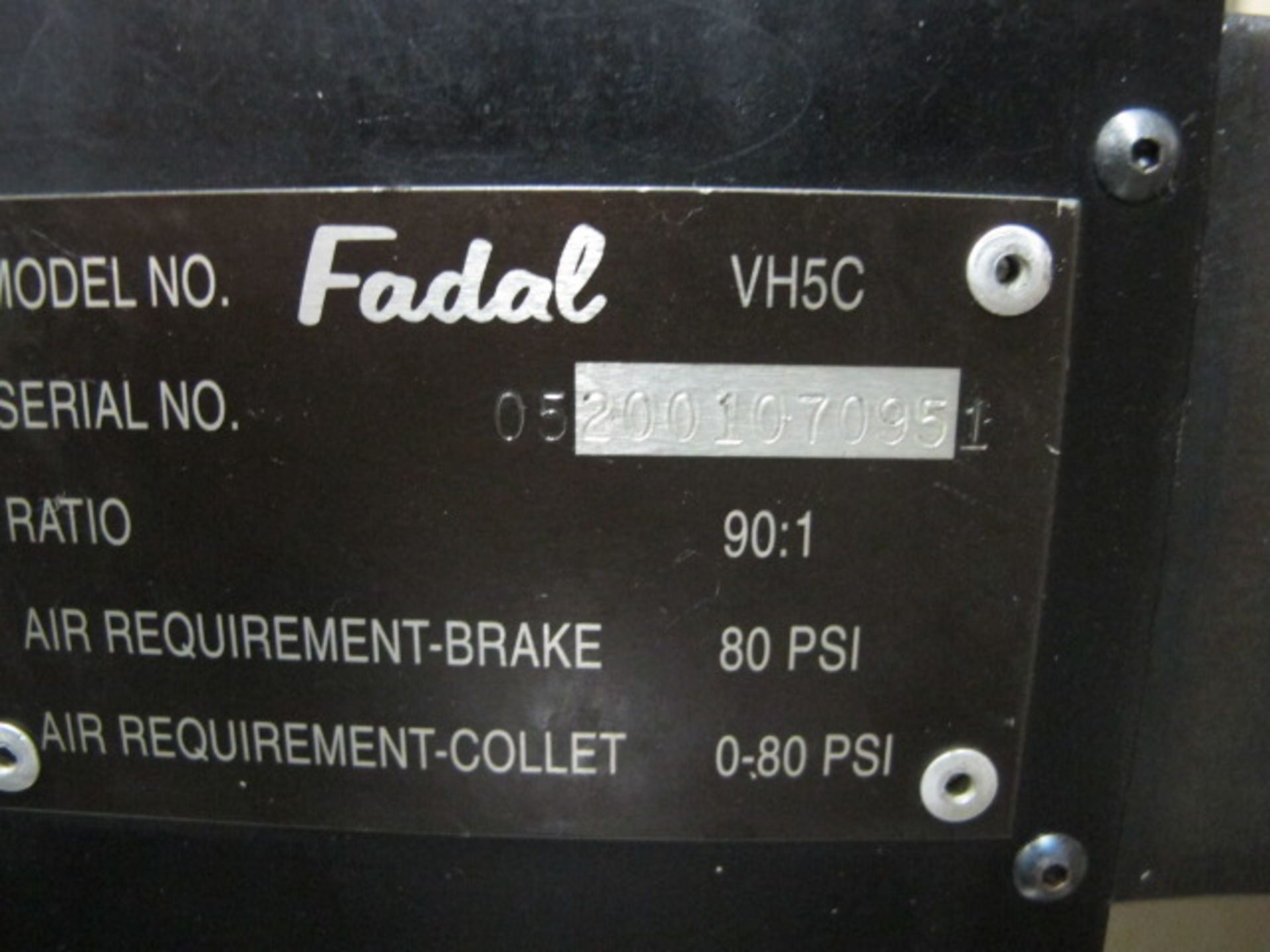 Fadal mdl. VH5C 4th Axis 5C Rotary Head s/n 052001070951 w/ Mill Center - Image 5 of 5