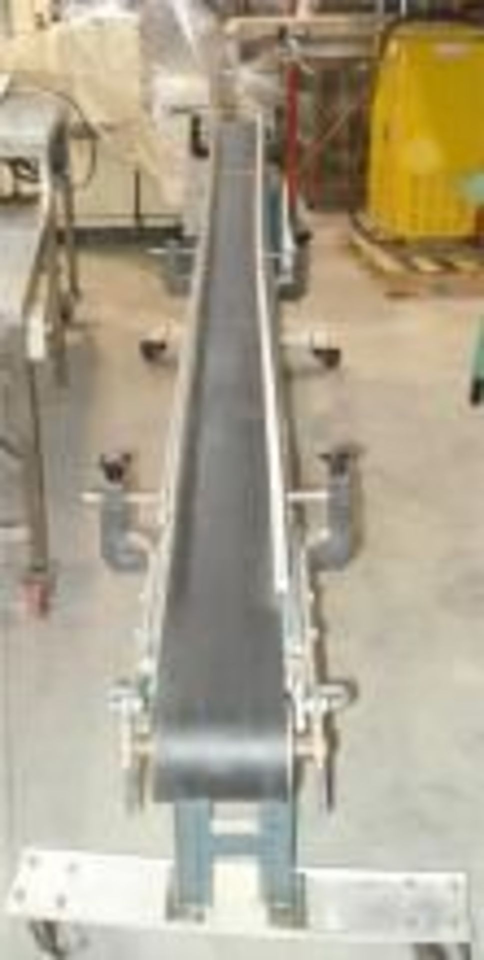 Used Rapistan Conveyor with Variable Speed Drive. Measures 11 foot long x 5 ½ inches with Rubberized