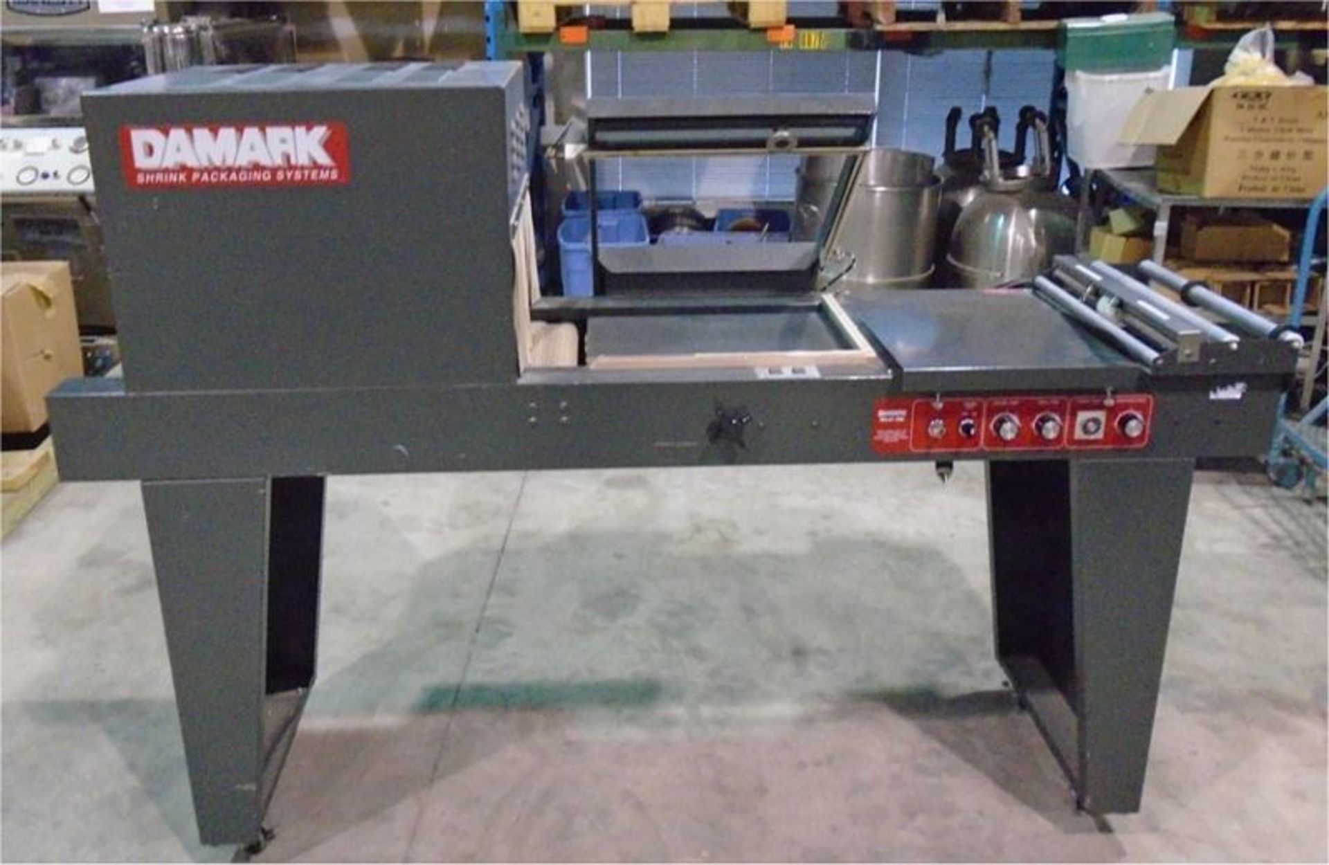 Used Damark Model MP1418 Combi L-bar Sealer & Shrink Tunnel. Sealing area 14” x 18”, Heat Tunnel