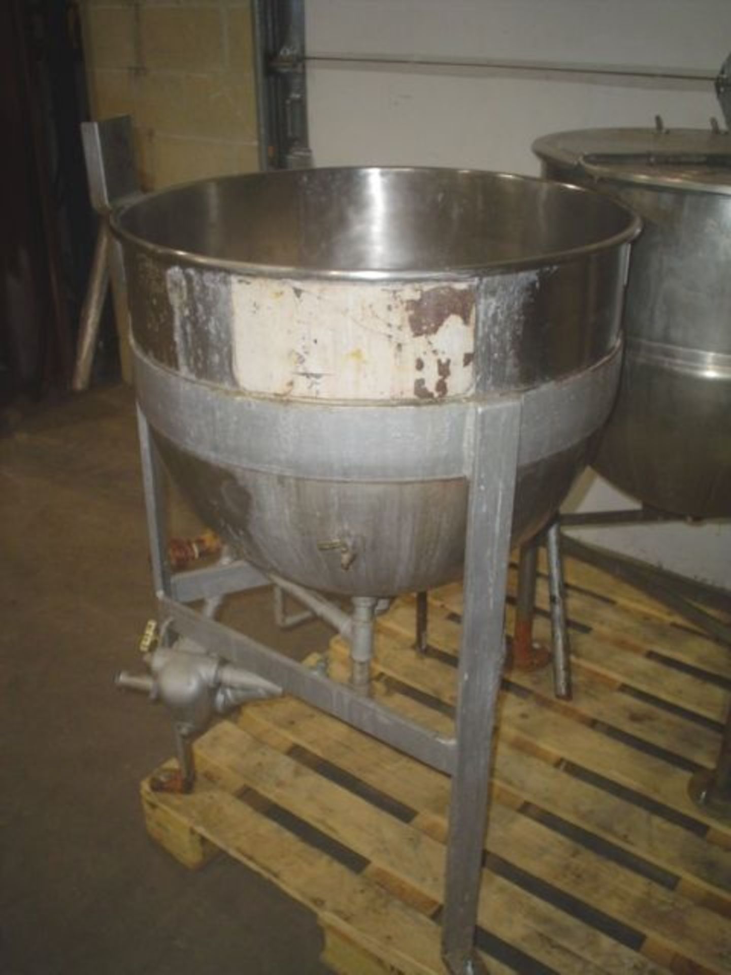 Used 30 Imperial Gallon Stainless Steel Jacketed Kettle.  Inside Measurements: Diameter 25” x 18”