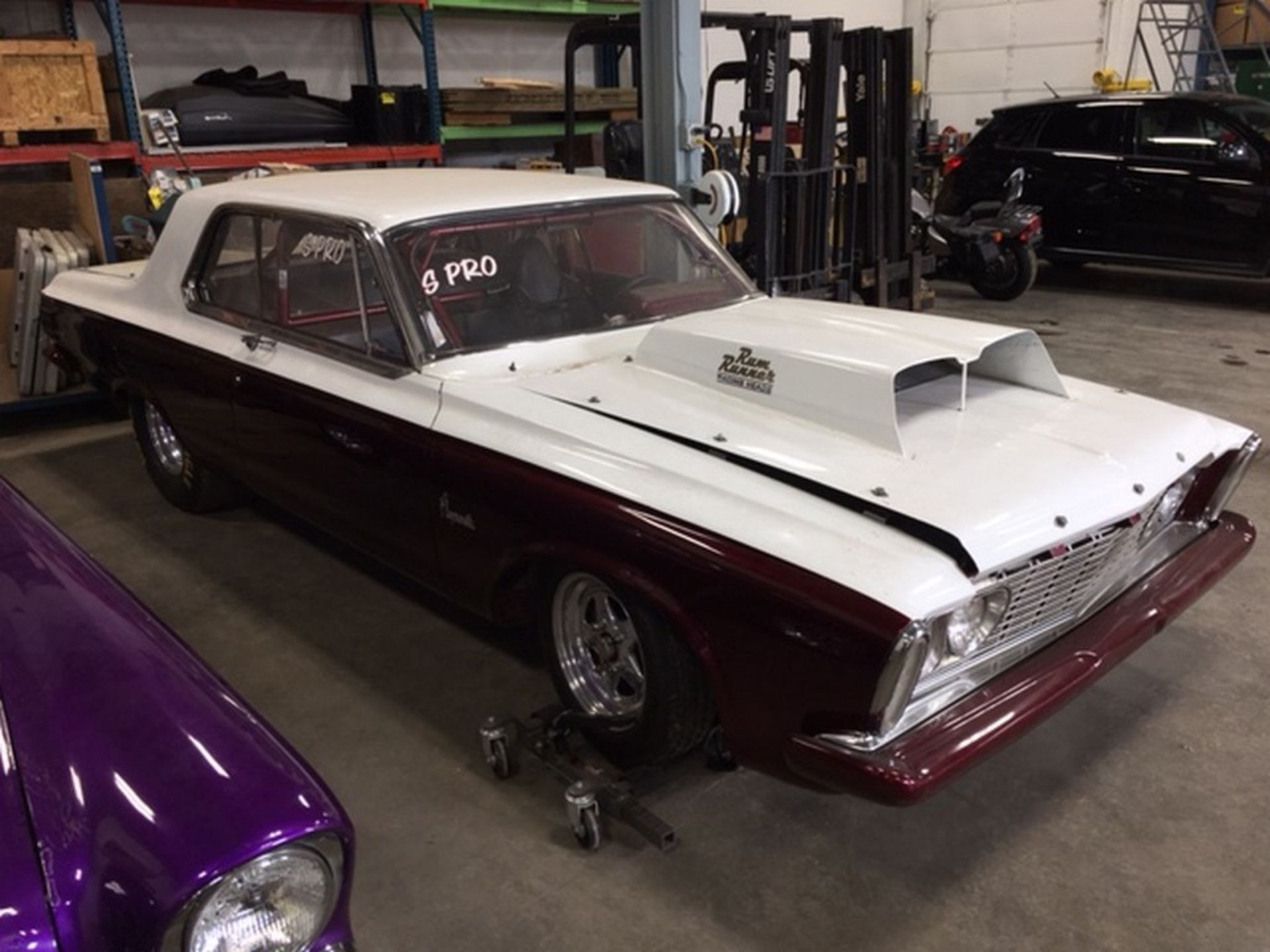 1963 PLYMOUTH FURY DRAG CAR VIN: 3231168854, V8 400 BLOCK, 749 HP (est), 400 TURBO 3 SPEED, CAGE