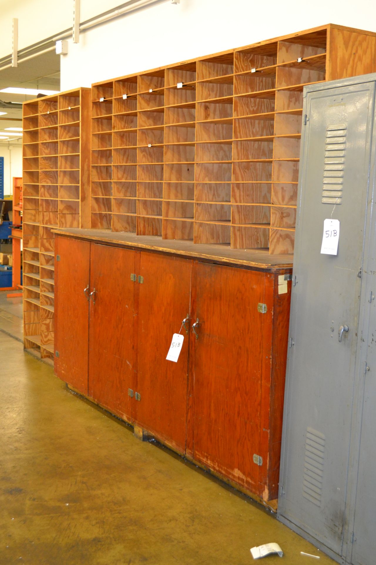 LCO (2) Locker Units & Wood Shelving Units - Image 3 of 7