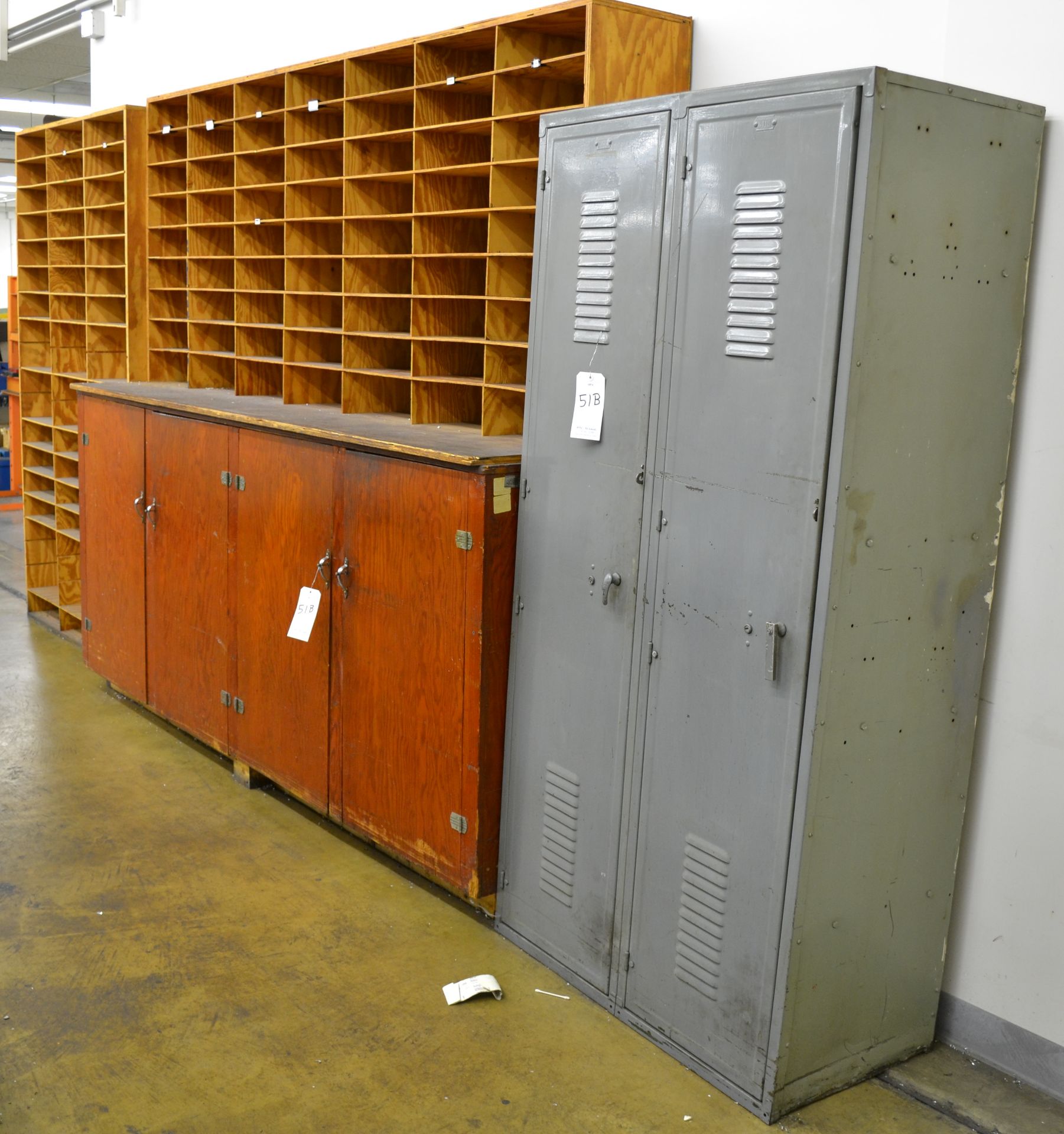 LCO (2) Locker Units & Wood Shelving Units