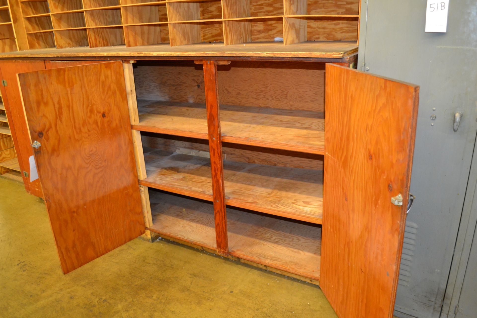 LCO (2) Locker Units & Wood Shelving Units - Image 6 of 7