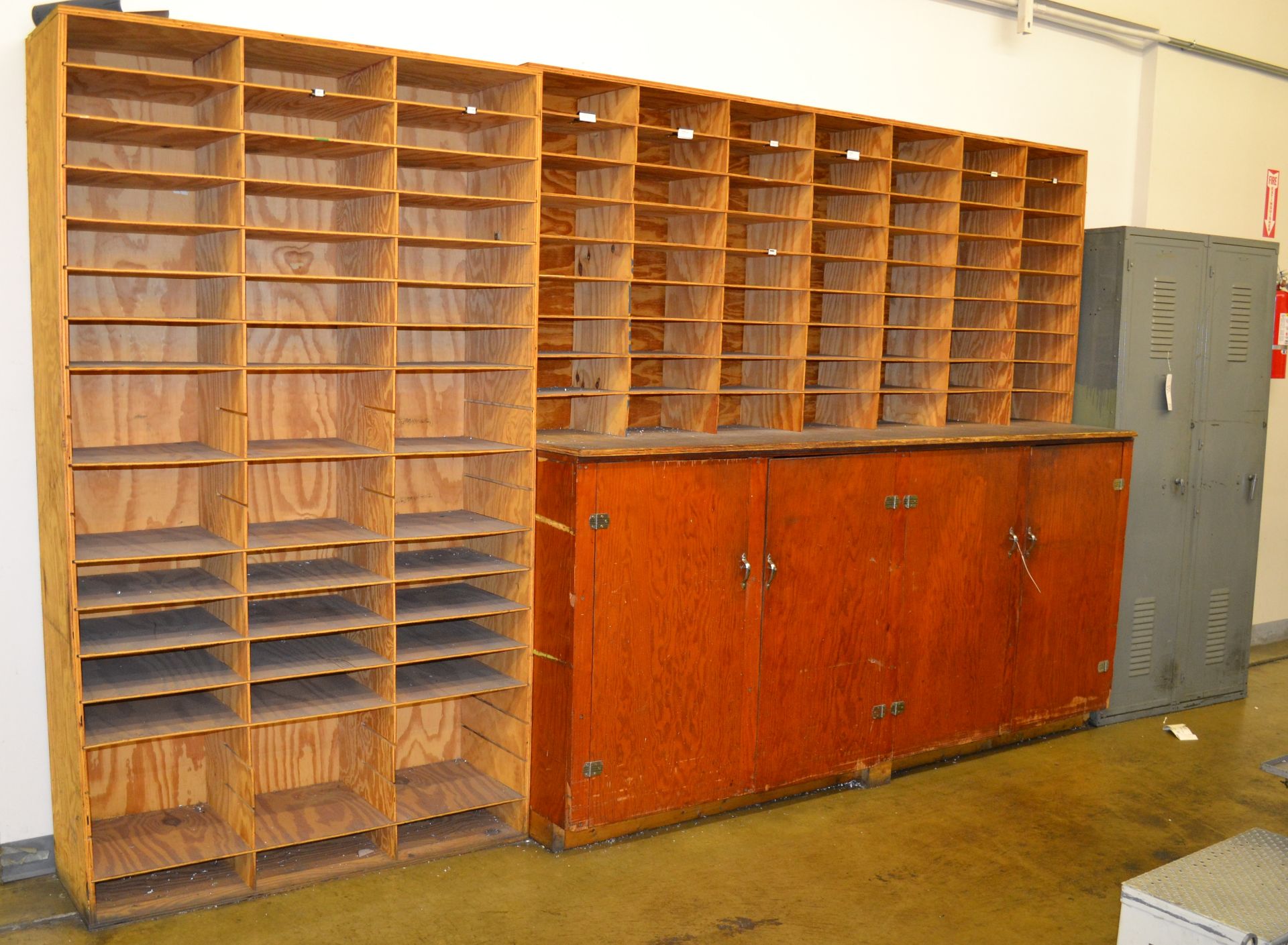 LCO (2) Locker Units & Wood Shelving Units - Image 7 of 7