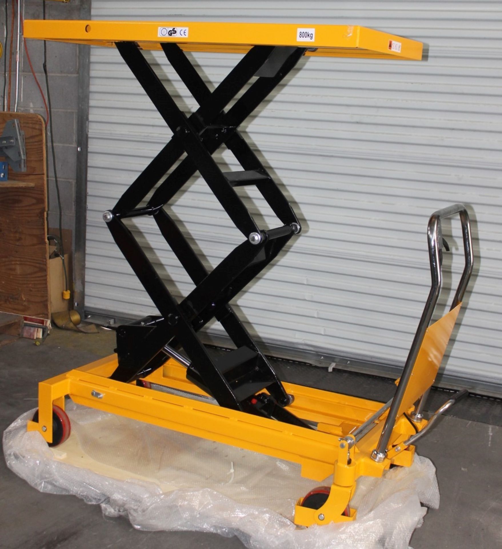 1763 LBS CAP. DOUBLE SCISSORS ROLLING LIFT TABLE, NEW,  CAPACITY: 1763 LBS, MAX HIGHT: 59", TABLE - Image 5 of 5