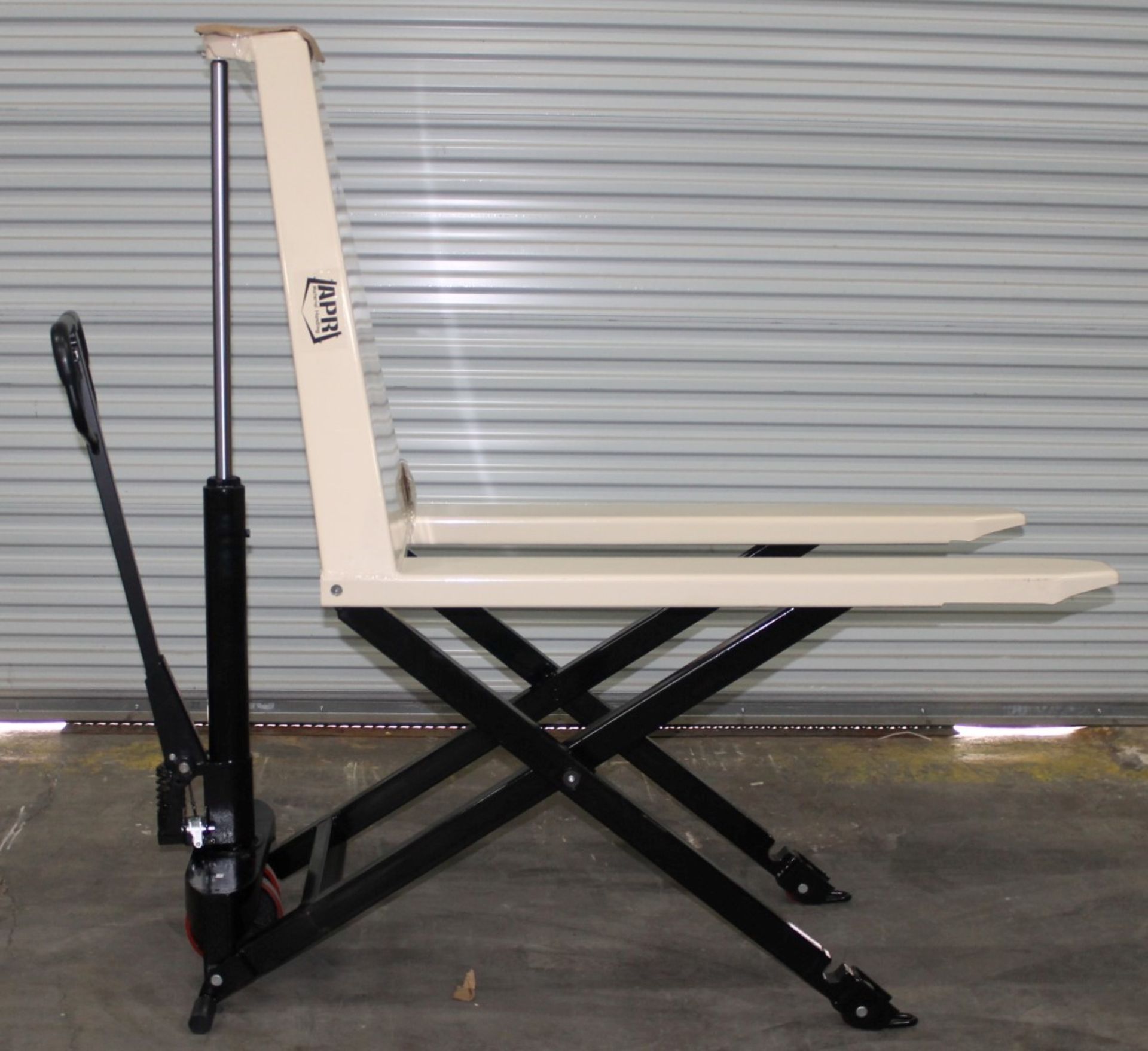 HIGH LIFT PALLET TRUCK,  CAPACITY: 2200 lb, FORK SIZE: 27" x 48", LOWERED FORK HEIGHT: 3.35