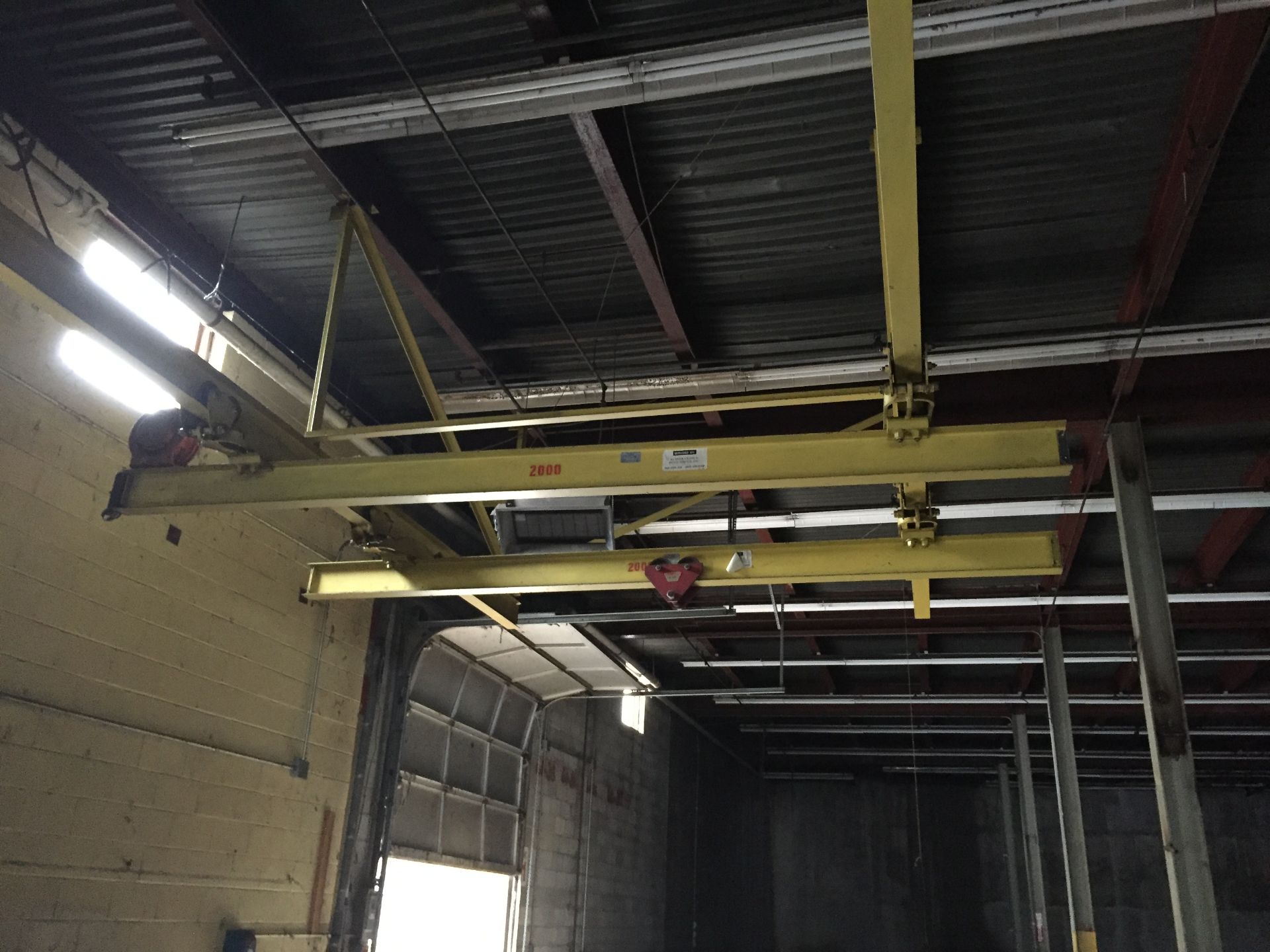 2 TON OVERHEAD CRANE GUIDE SYSTEM WITH TWO TROLLY, NO CRANE. READY TO LOAD. - Image 2 of 6