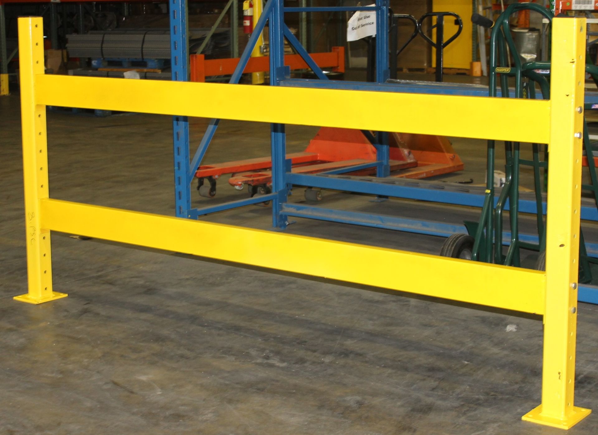 48.75 FT LONG AND 42" TALL GUARD RAIL,  OVERALL SIZE OF ONE SECTION: 100"W X 5"T X 2"D, INCLUDES: - Image 2 of 3