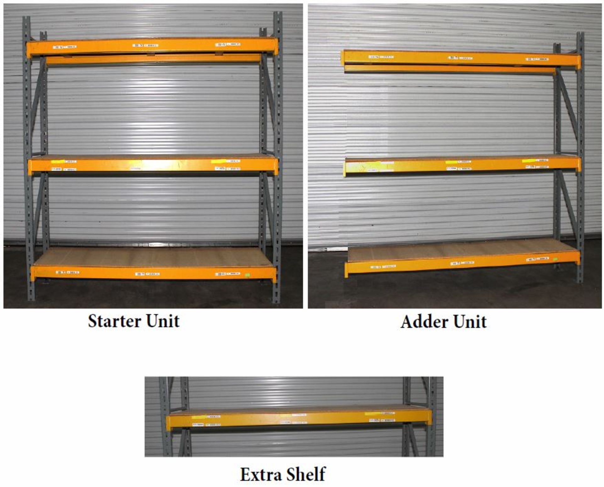 30 SECTIONS OF 96"H X 24"D X 96"L STOCK ROOM PALLET RACK SHELVING,  TOTAL 30 SECTIONS, 3 ROWS