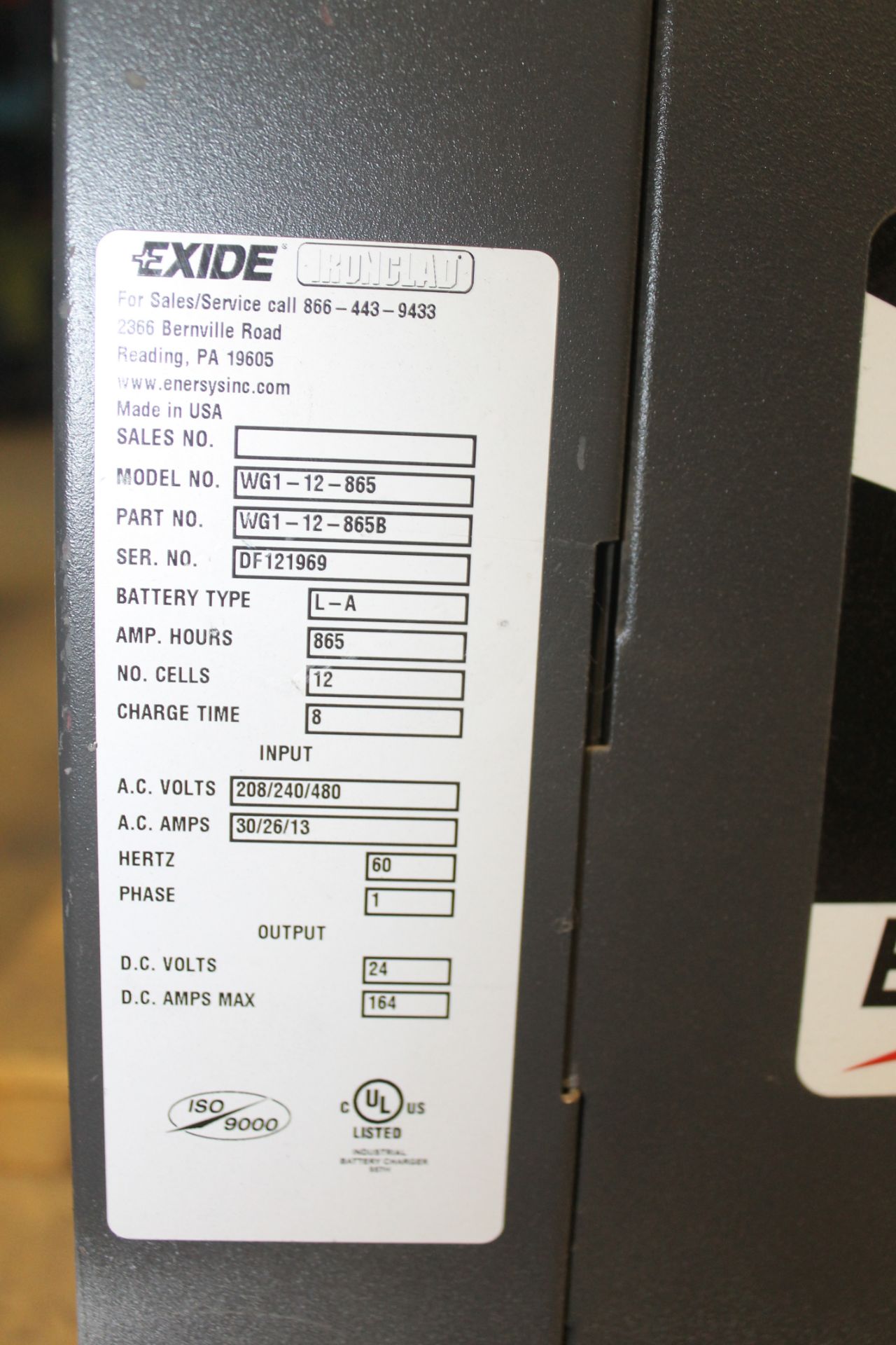 EXIDE GOLD 24V ELECTRIC FORKLIFT BATTERY CHARGER, - Image 4 of 4
