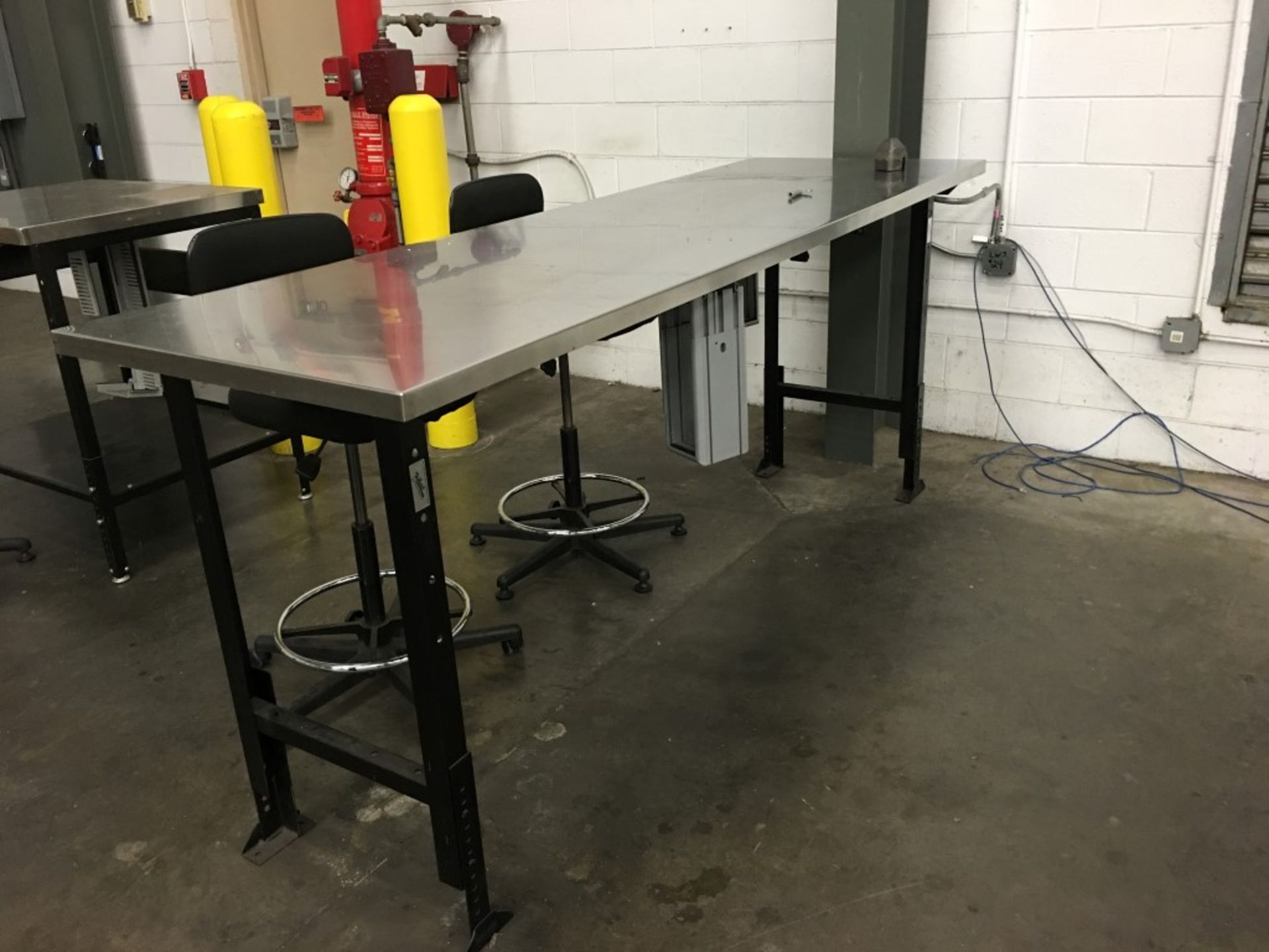 STAINLESS STEEL WORK TABLE WITH CHAIR - Image 3 of 3