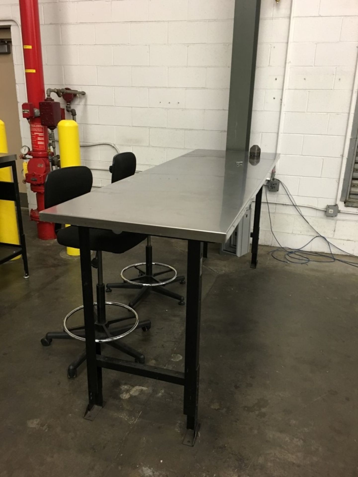 STAINLESS STEEL WORK TABLE WITH CHAIR - Image 2 of 3