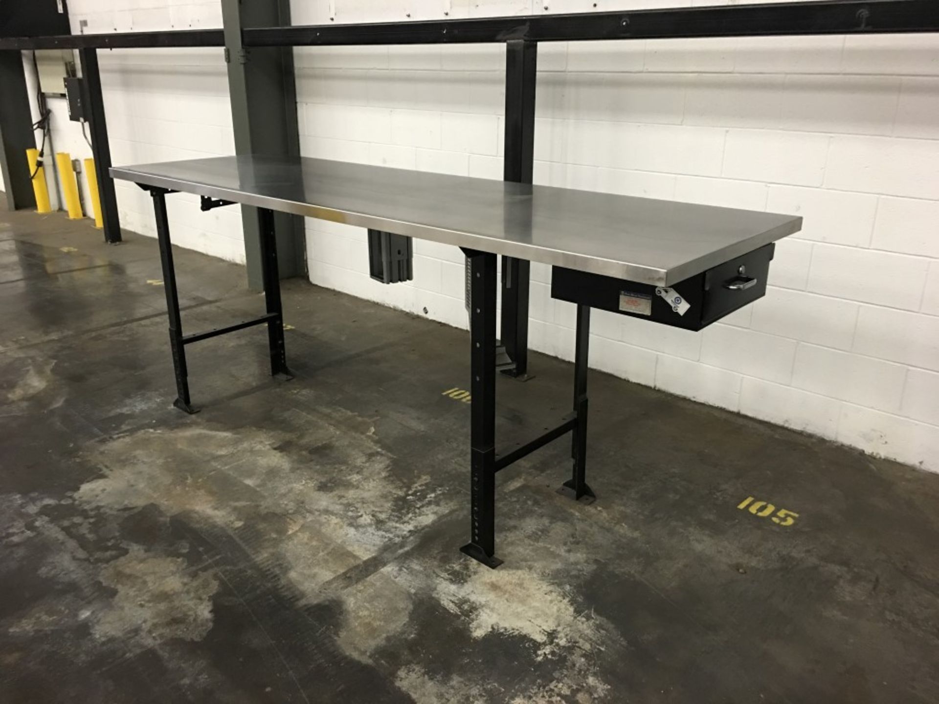 STAINLESS STEEL WORK TABLE WITH CHAIR - Image 2 of 4