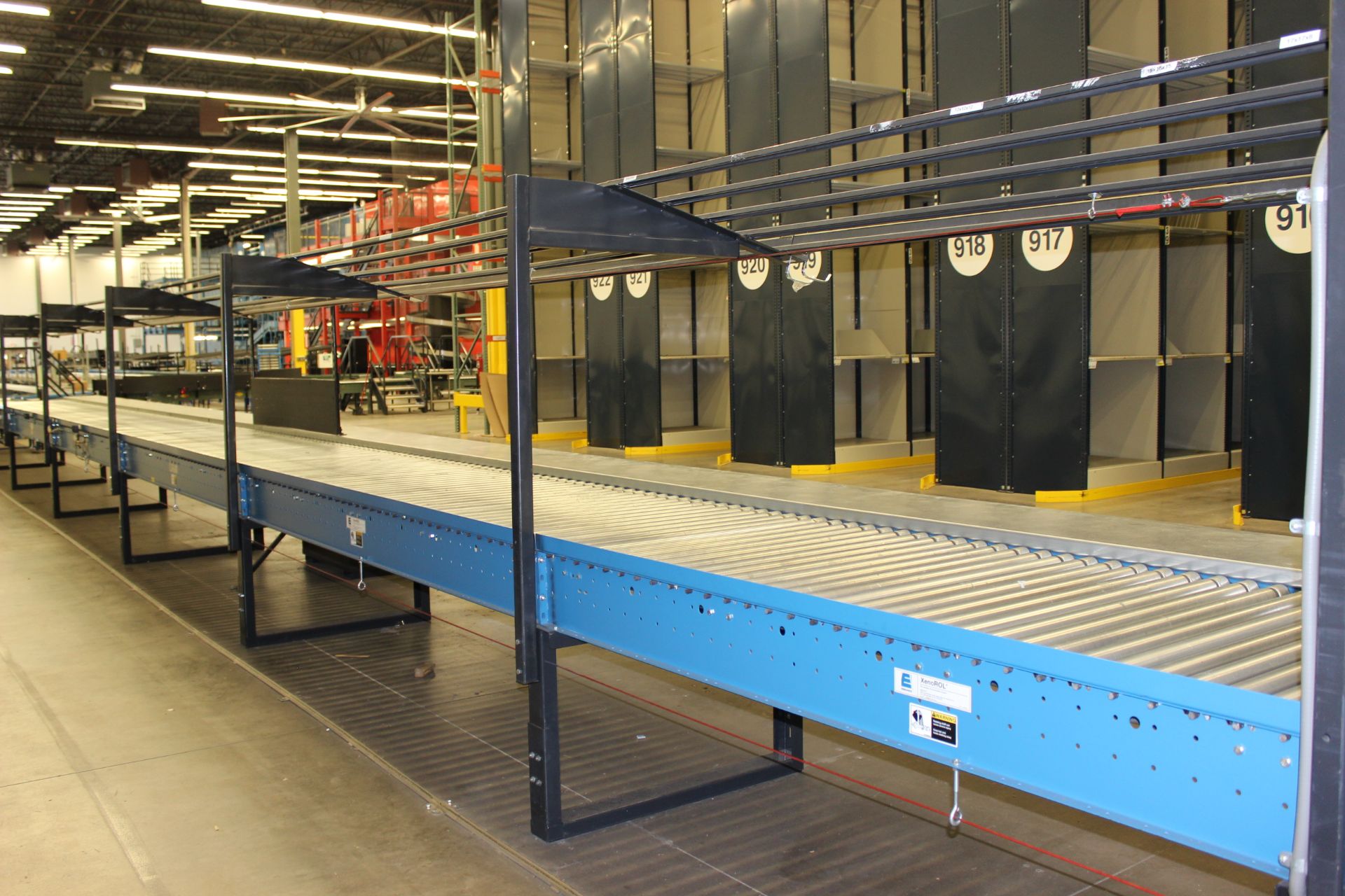 2002 XENOROL XR48 60 FT LONG X 42" WIDE, LINE-SHAFT-DRIVEN LIVE ROLLER CONVEYOR CLICK TO WATCH VIDEO - Image 3 of 4