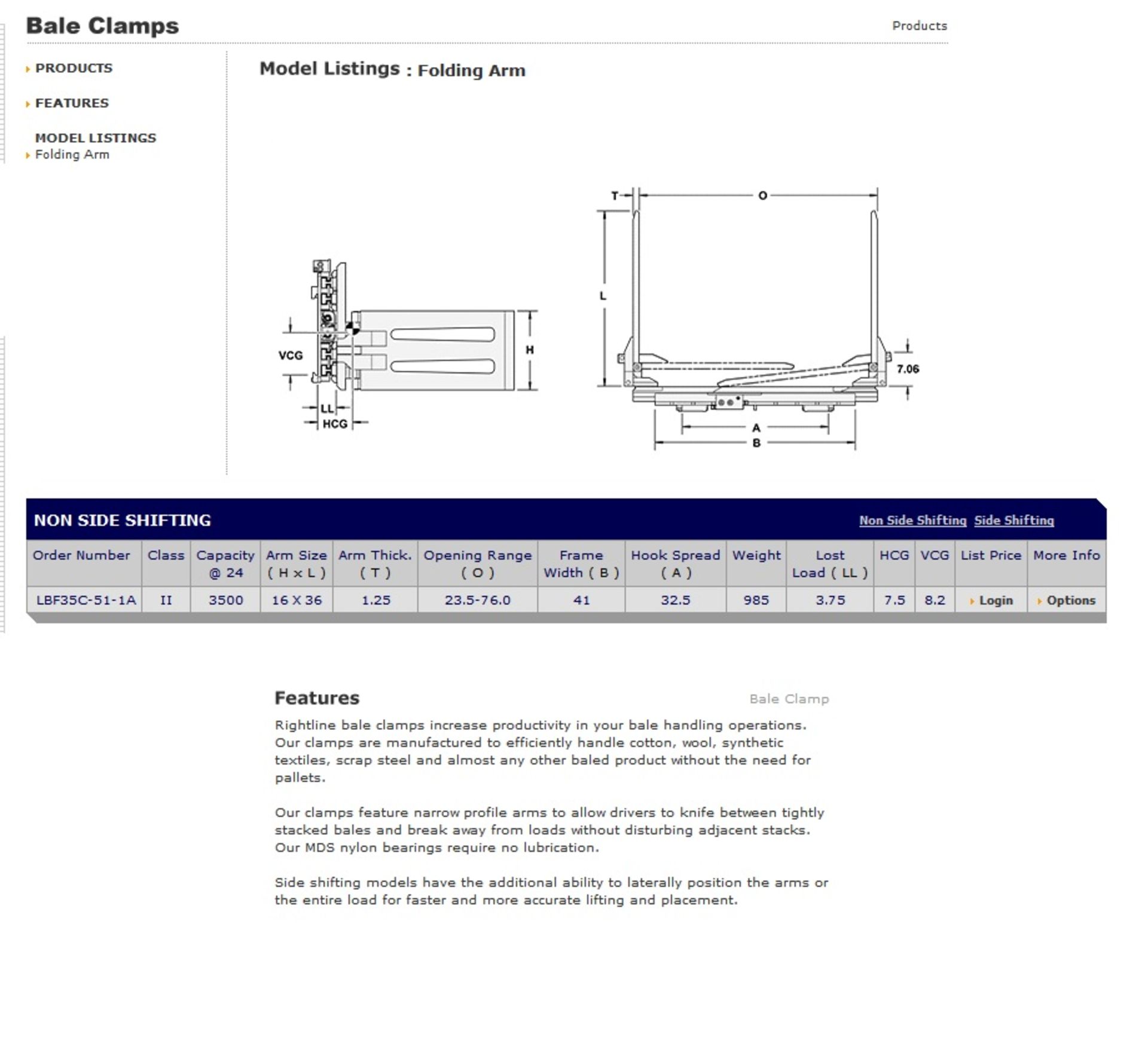 RIGHTLINE LBF-35C-511A BALE CLAMPS ATTACHMENT - Image 3 of 7