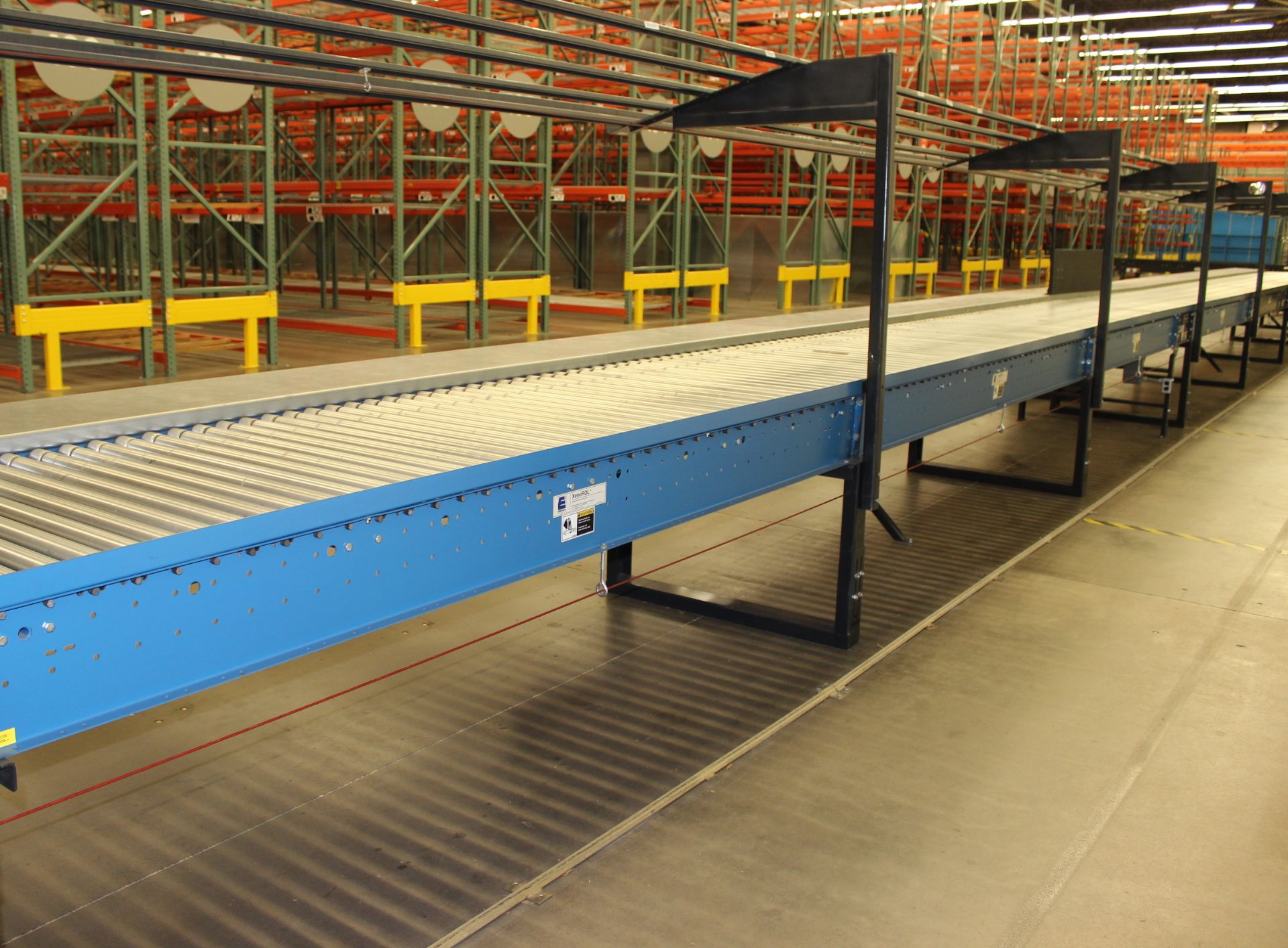 2002 XENOROL XR48 42 FT LONG X 42" WIDE, LINE-SHAFT-DRIVEN LIVE ROLLER CONVEYOR CLICK TO WATCH VIDEO