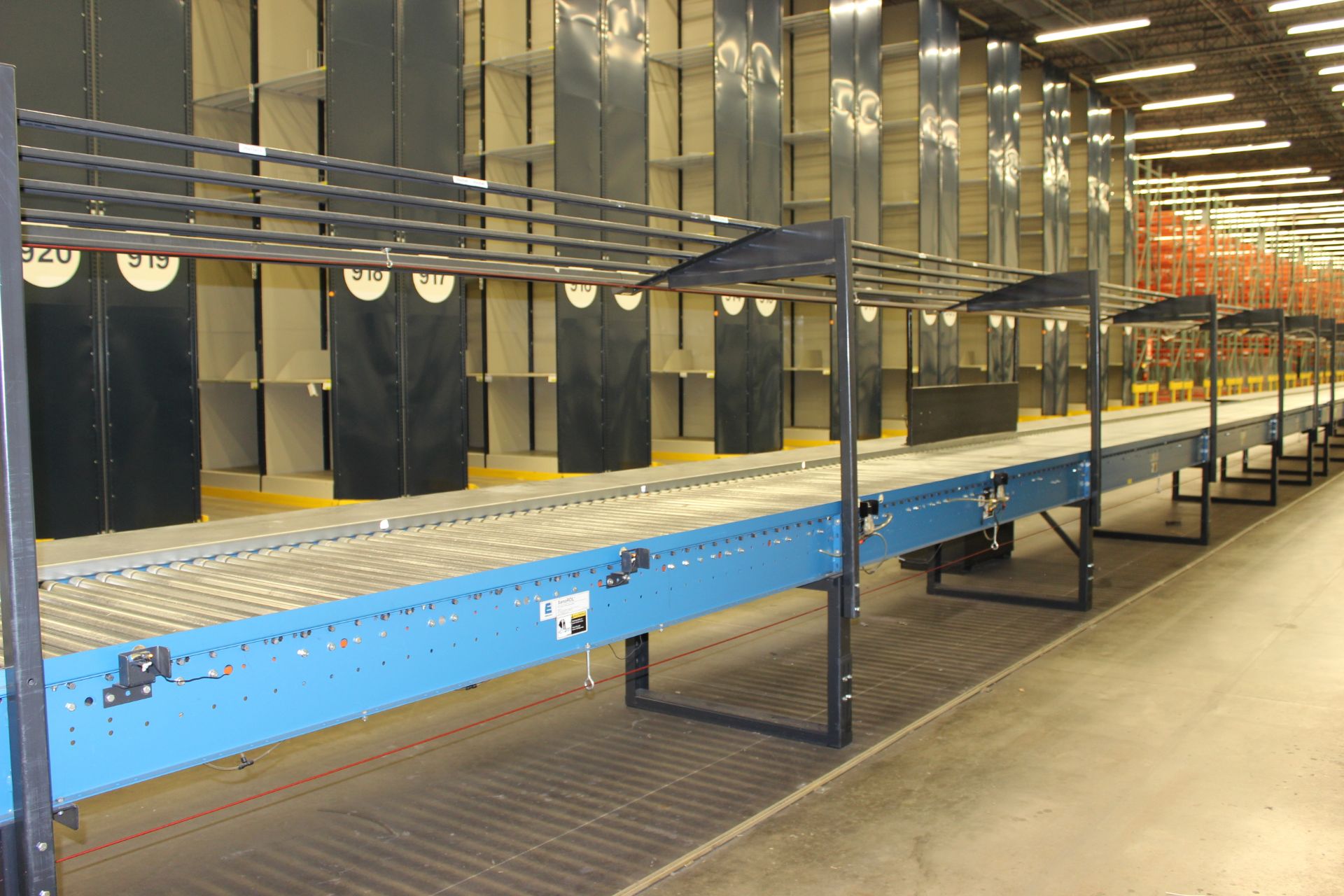 2002 XENOROL XR48 60 FT LONG X 42" WIDE, LINE-SHAFT-DRIVEN LIVE ROLLER CONVEYOR CLICK TO WATCH VIDEO