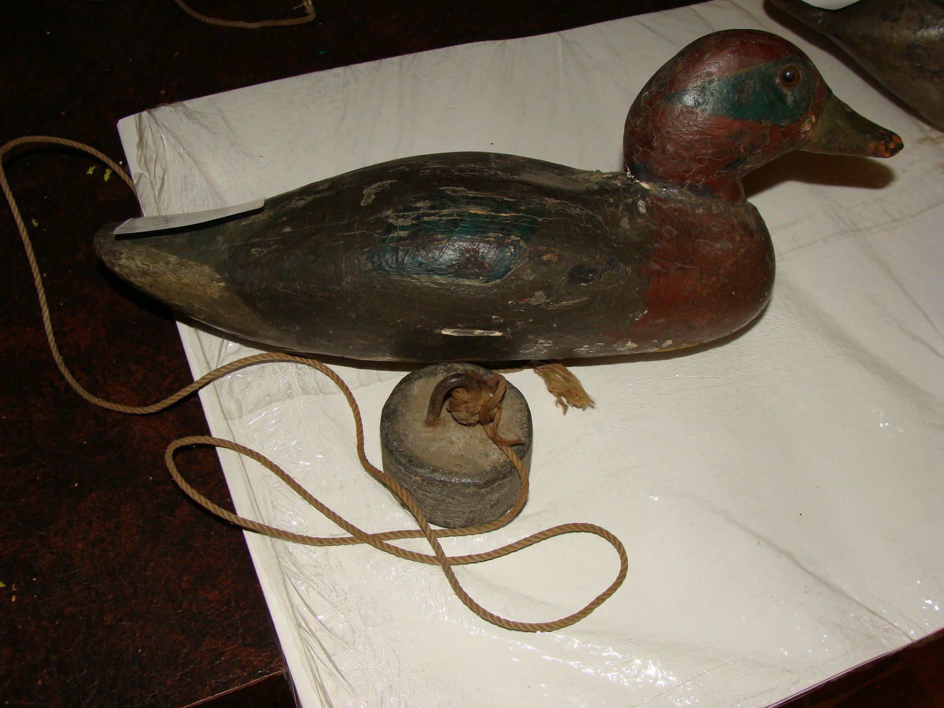 Painted Wood Duck Decoy with Weight