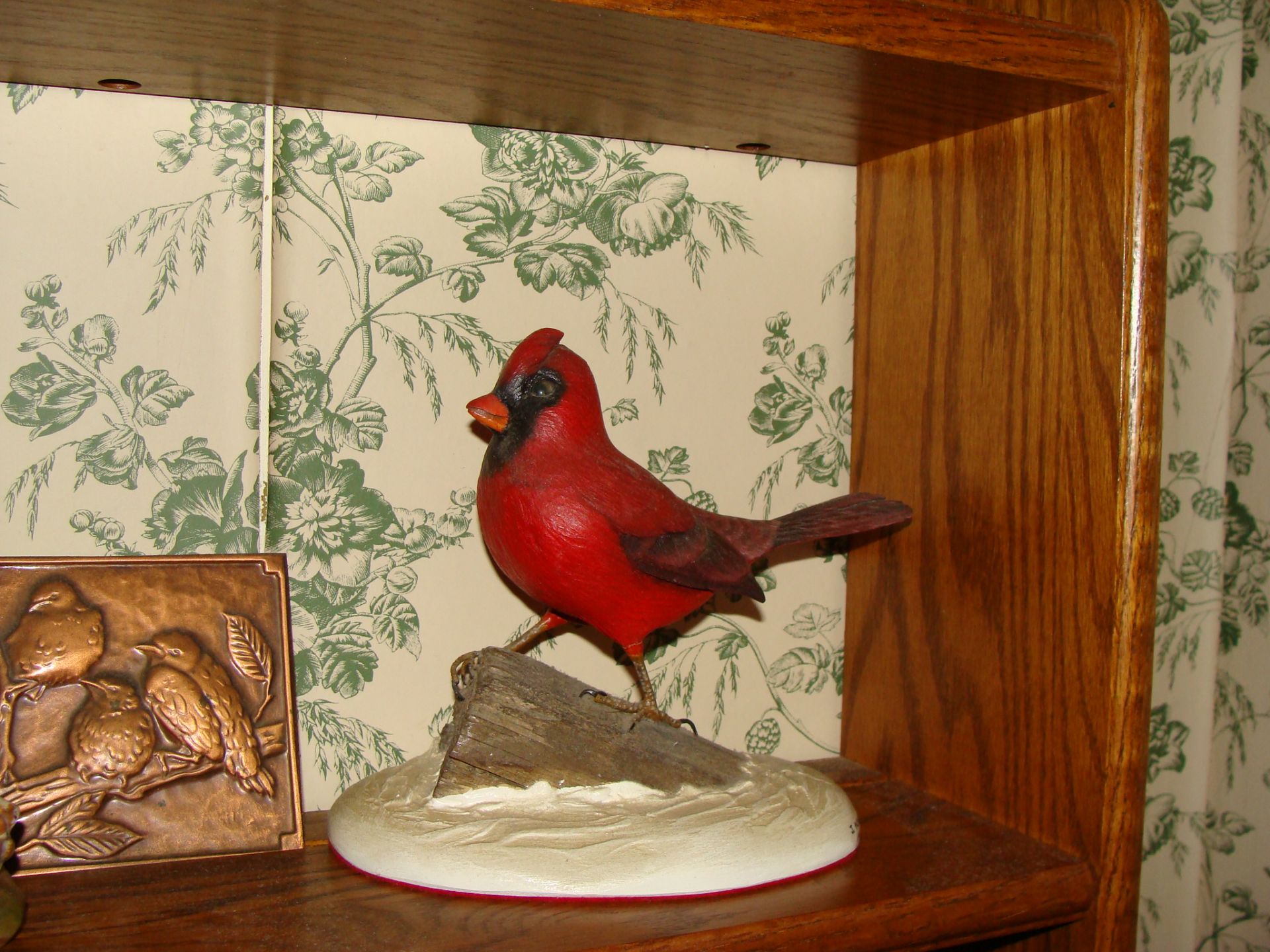 Hand Carved Cardinal by J Hoker 1984
