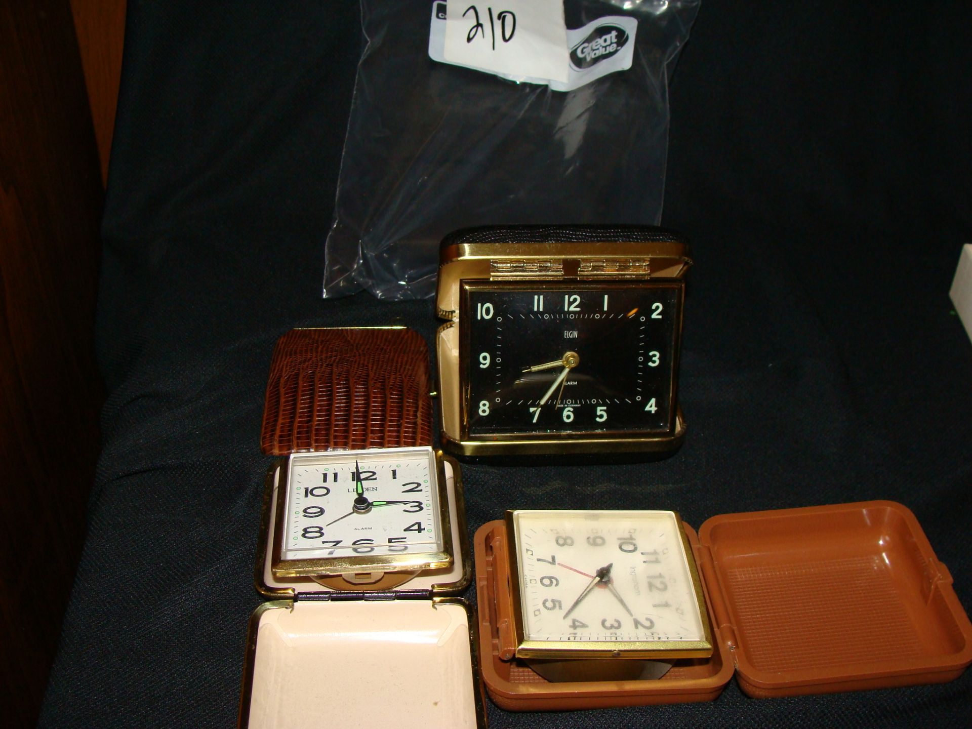 Travel Clocks (1 marked Elgin)