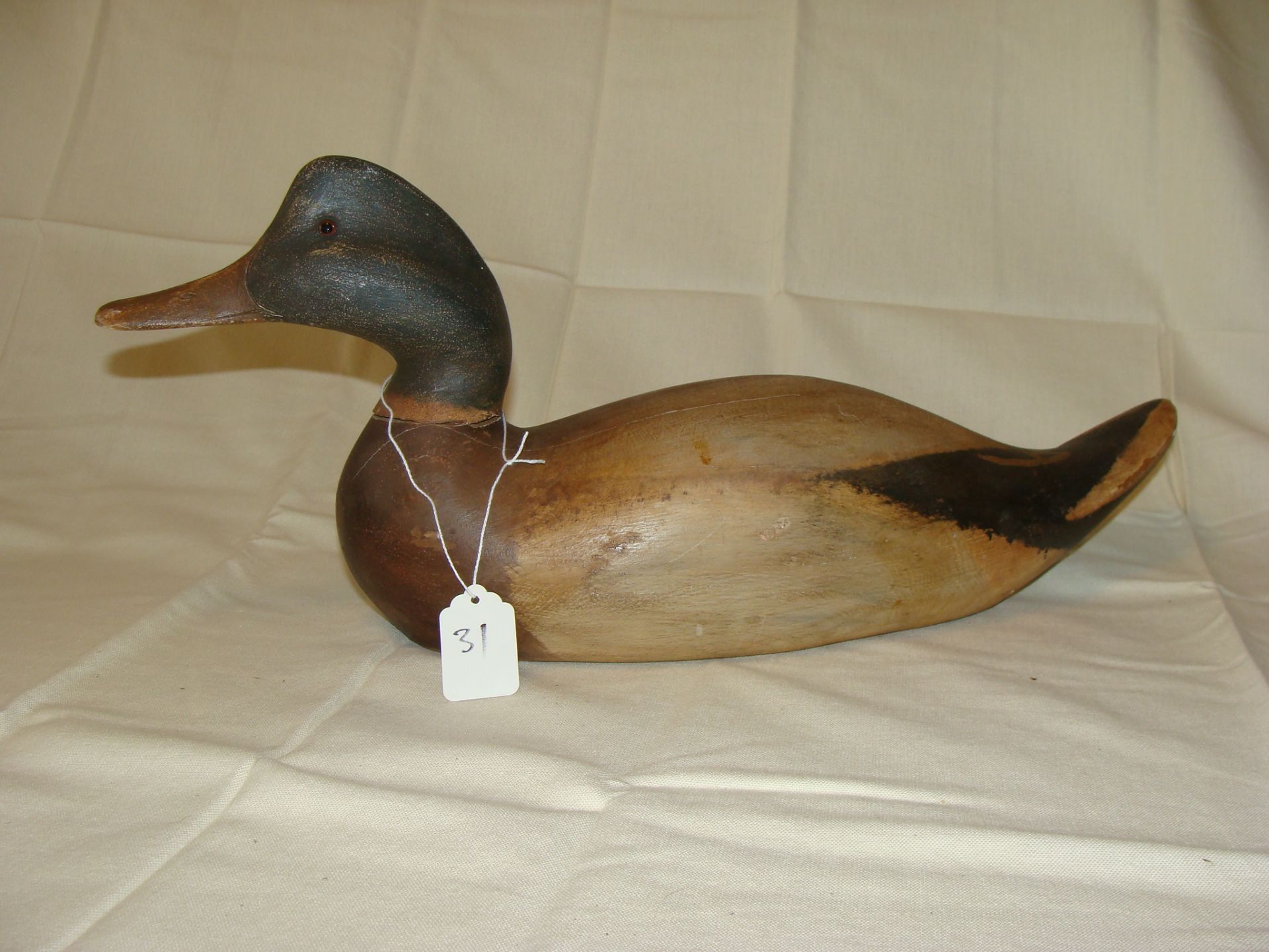 Wooden Duck Decoy Signed Brian Robinson 1983