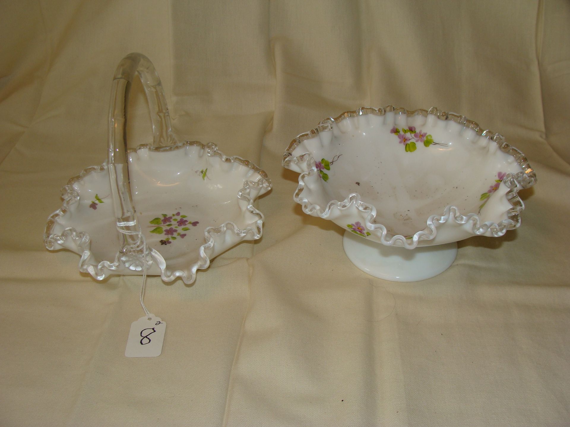 Fenton Footed Bowl and Fenton Basket