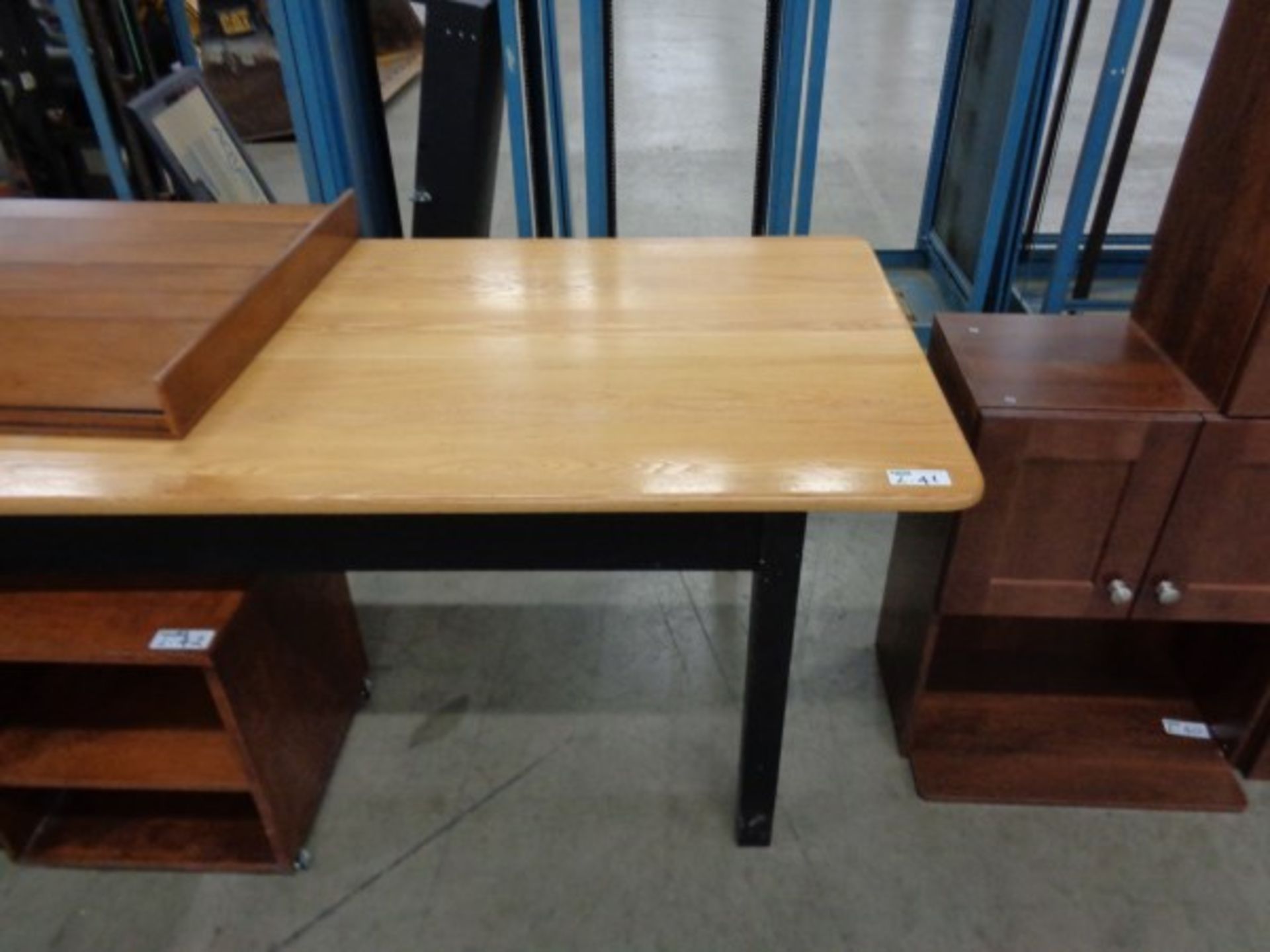 6' X 35" WOODEN TOP TABLE