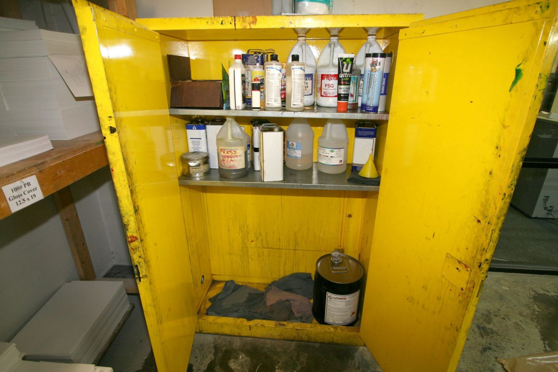 Two Yellow Flame Retarding Cabinets (one in bathroom) - Image 2 of 3