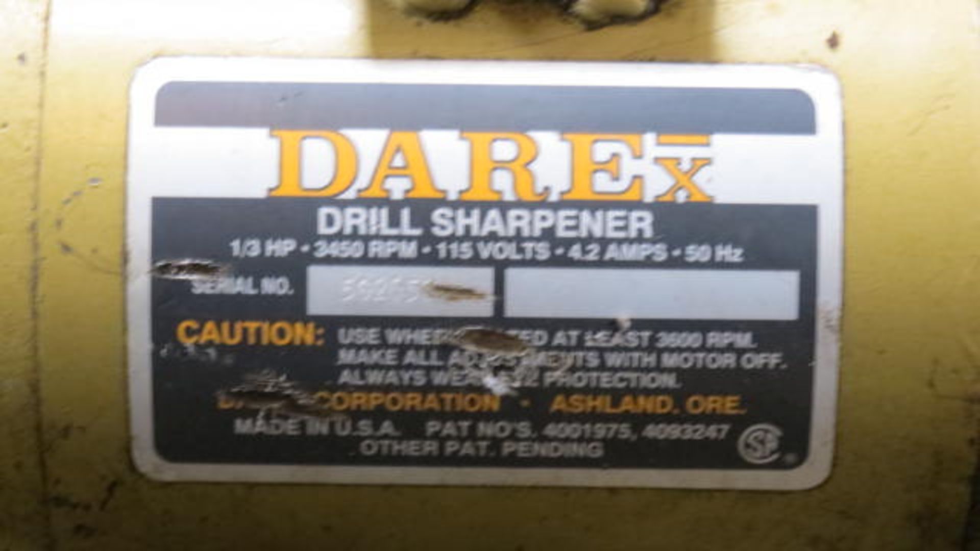 Dare Drill Sharpener/6'' Grinder. 1/3 HP, 4.2 AMPS, 115 VOLTS, 50HZ - Image 2 of 2