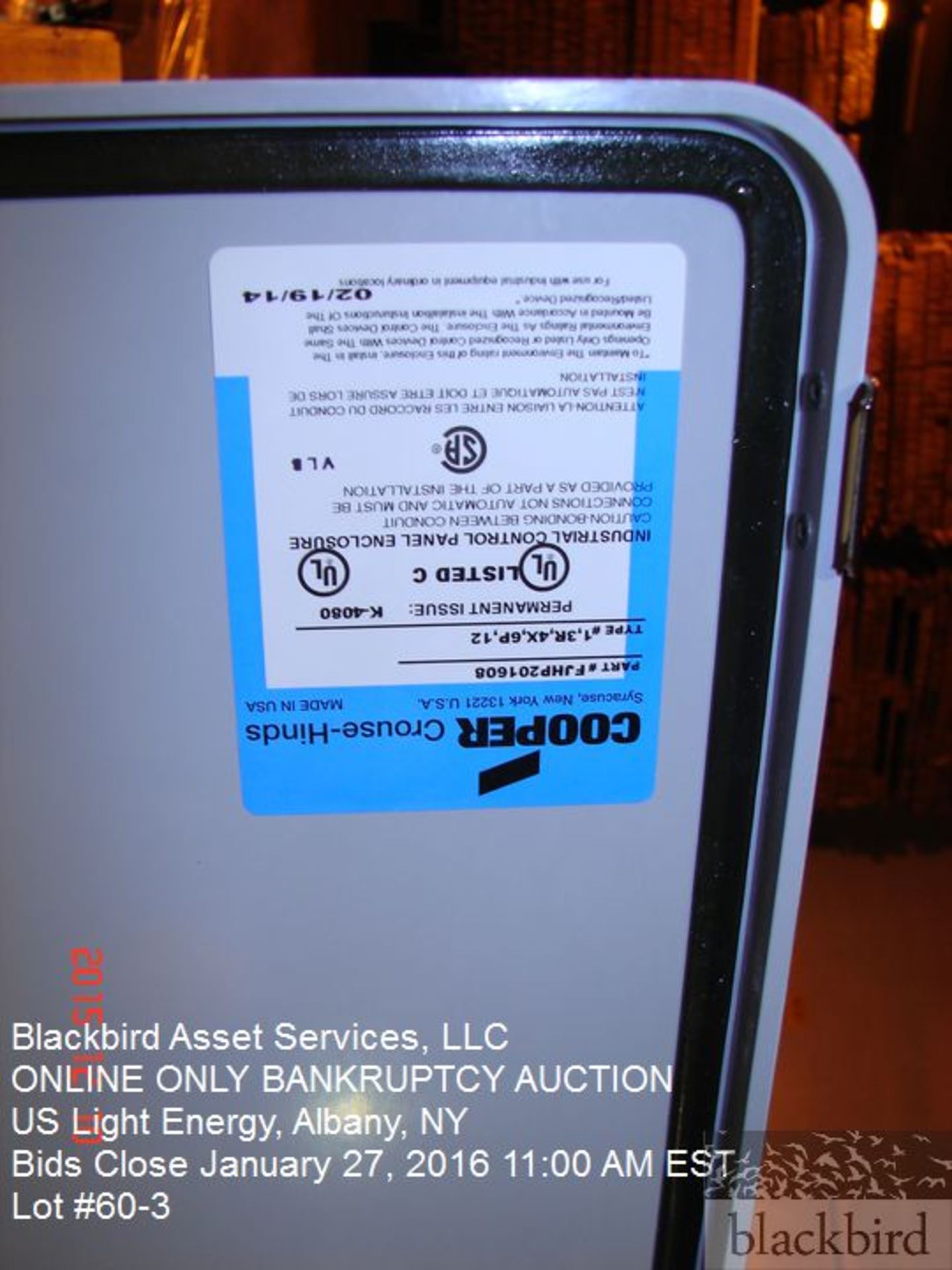 Cooper Crouse-Hinds CCB series photovoltaic combiner box  1000 volts DC - Image 4 of 4