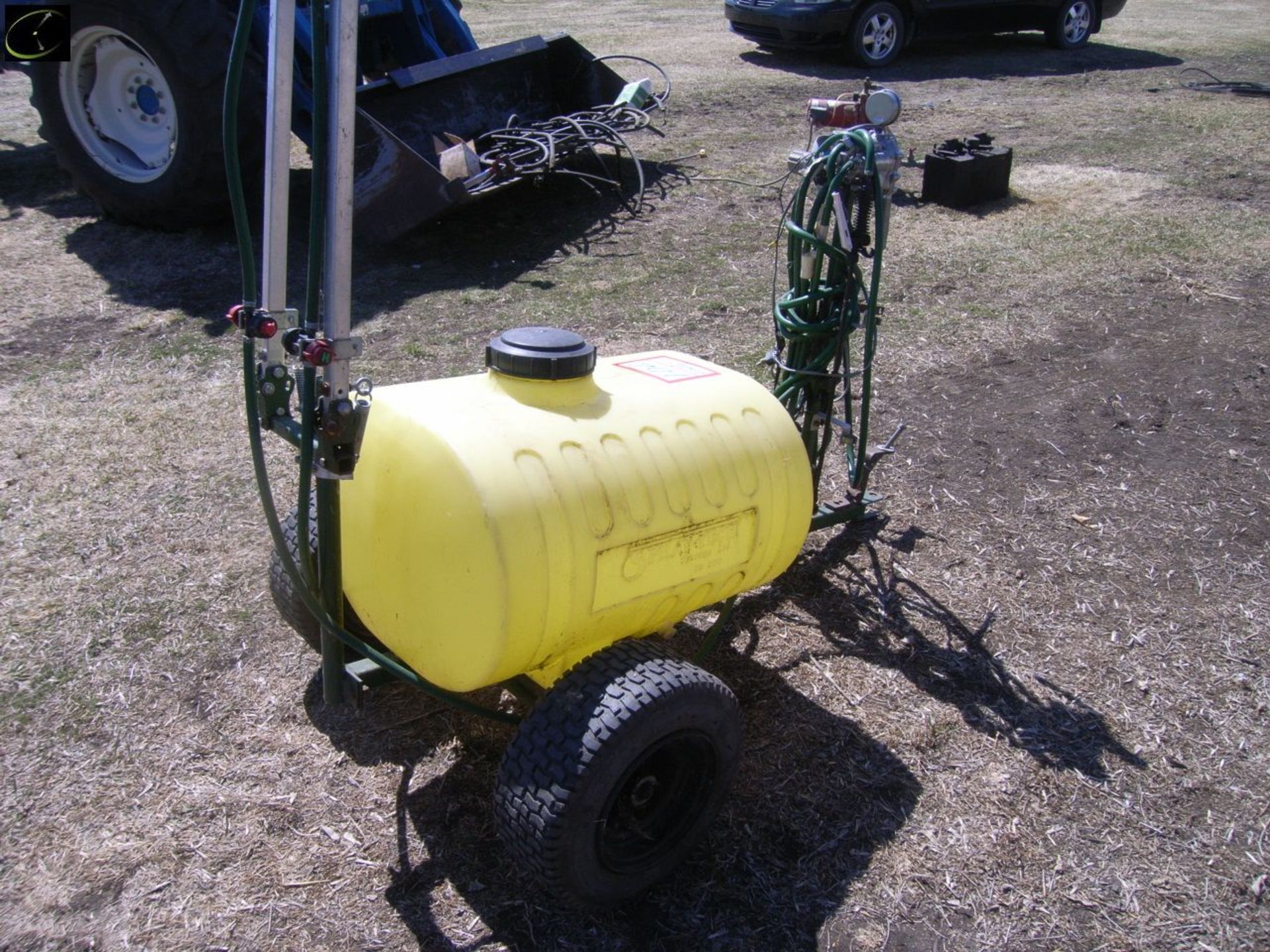 Spray Tec, tow behind yard sprayer w/40 gal tan\k, 8ft booms, 12V pump, spray wand - Image 2 of 2