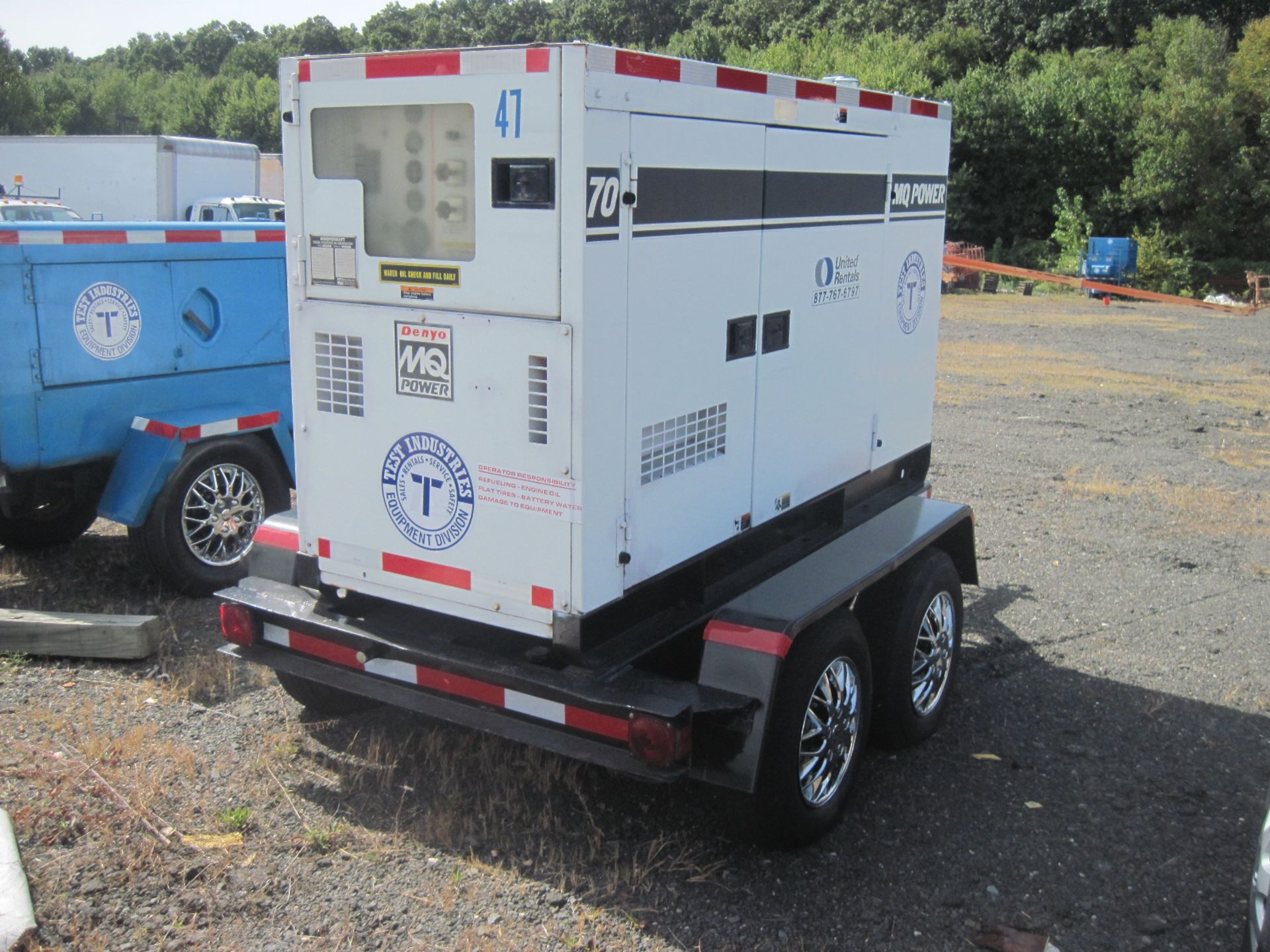 MultiQuip Generator, Model DCA-70SSJU, trailer mounted, Denyo AC generator, Model DB-0831J, S/N - Bild 3 aus 4