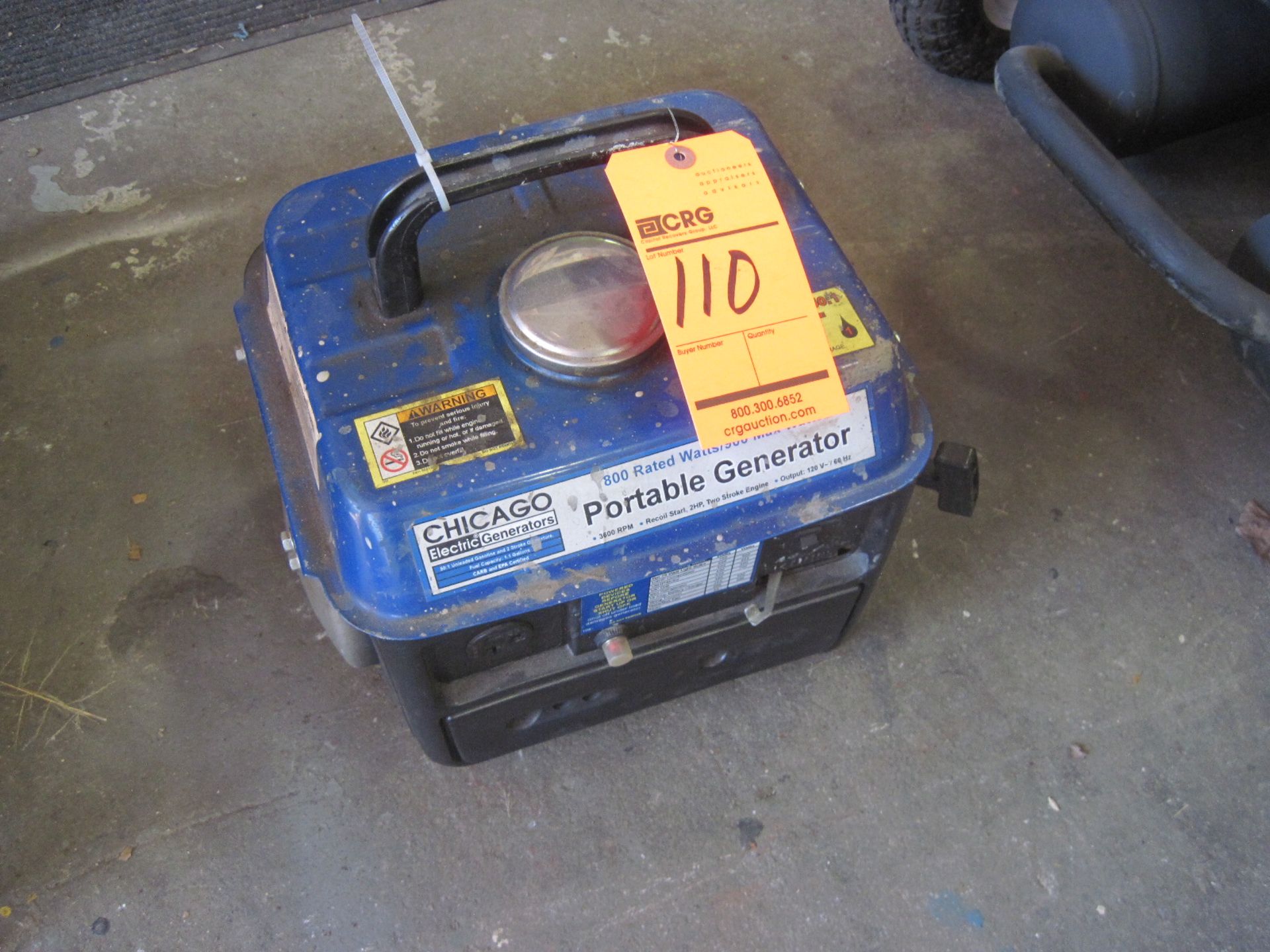 Chicago generator, portable, 900 max watts, 2 HP motor