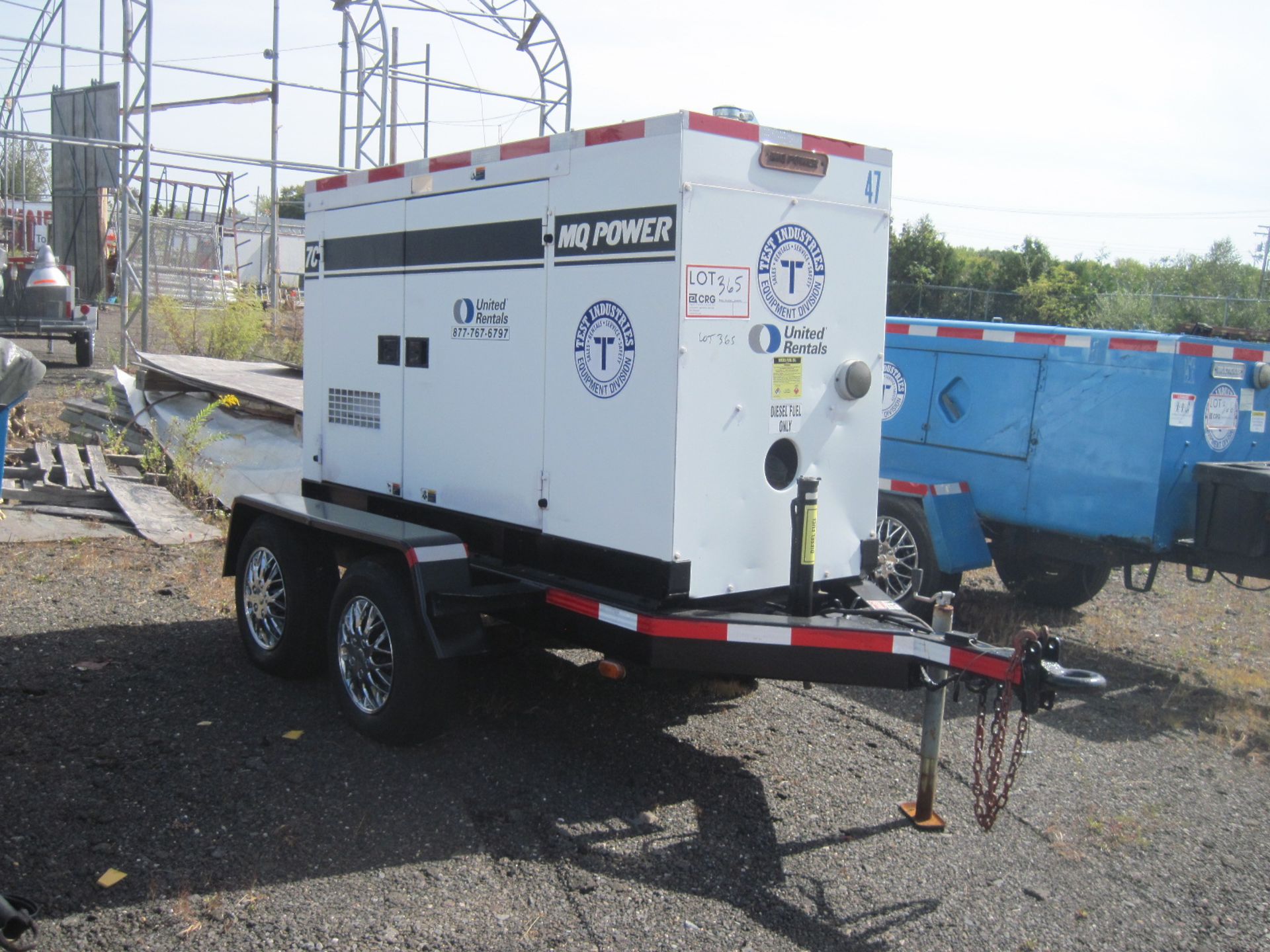 MultiQuip Generator, Model DCA-70SSJU, trailer mounted, Denyo AC generator, Model DB-0831J, S/N - Bild 2 aus 4
