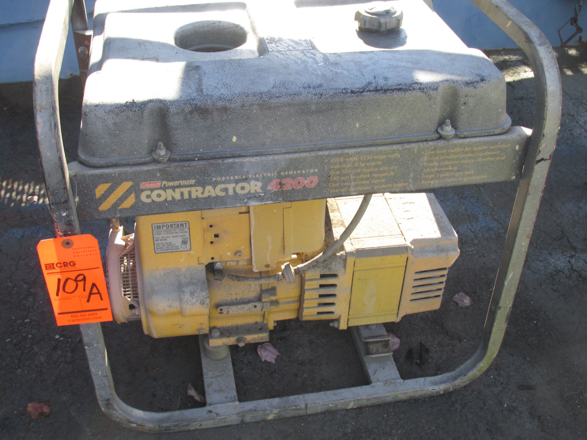 Lot of (2) portable generators, (1) Coleman m/n PM0435001 Powermate 5000 watt, and (1) Coleman Powe - Bild 3 aus 3