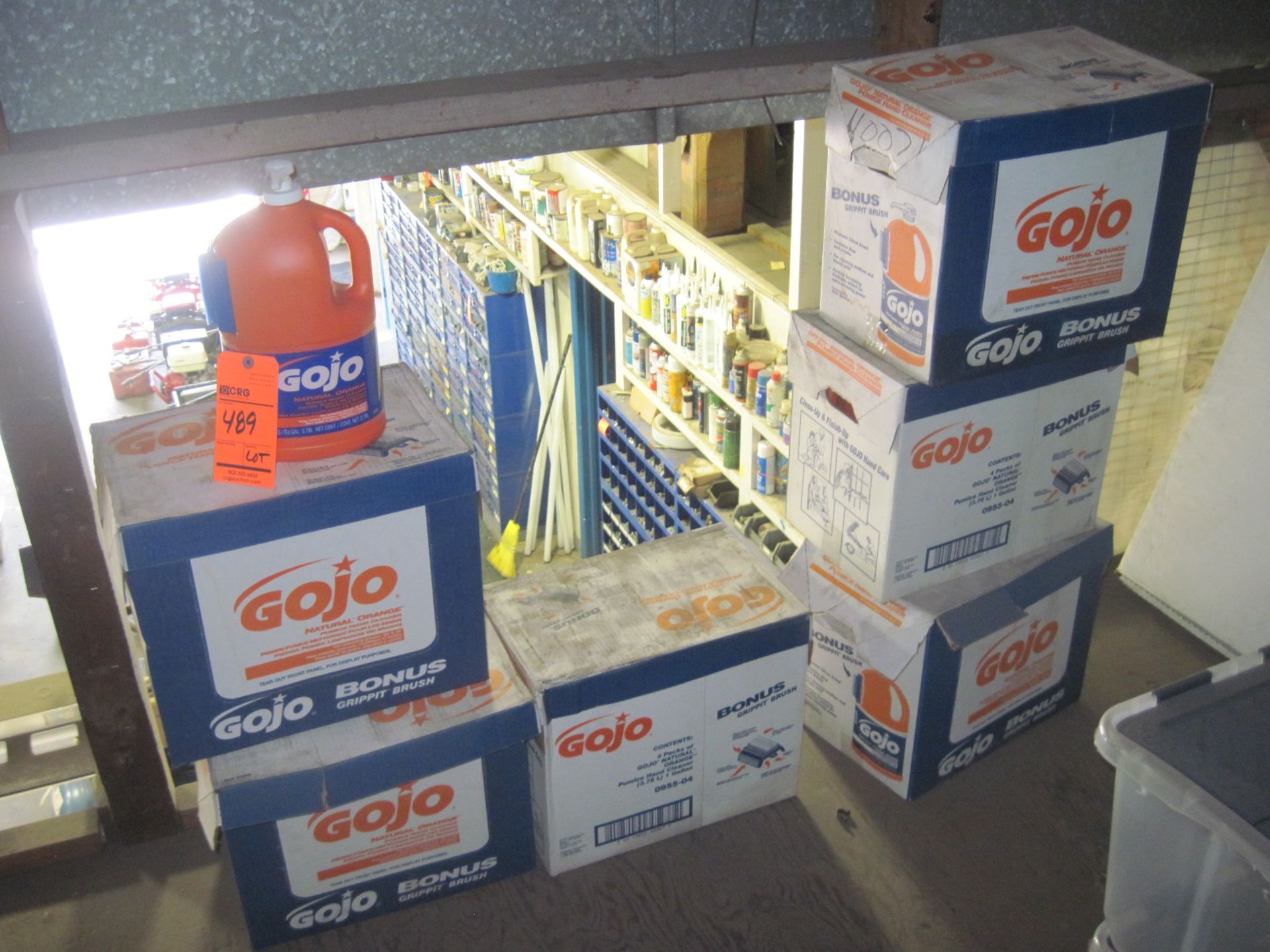 Lot of (5) assorted Gojo hand cleaner, (5) cases with (4) 1 gal. jugs per case