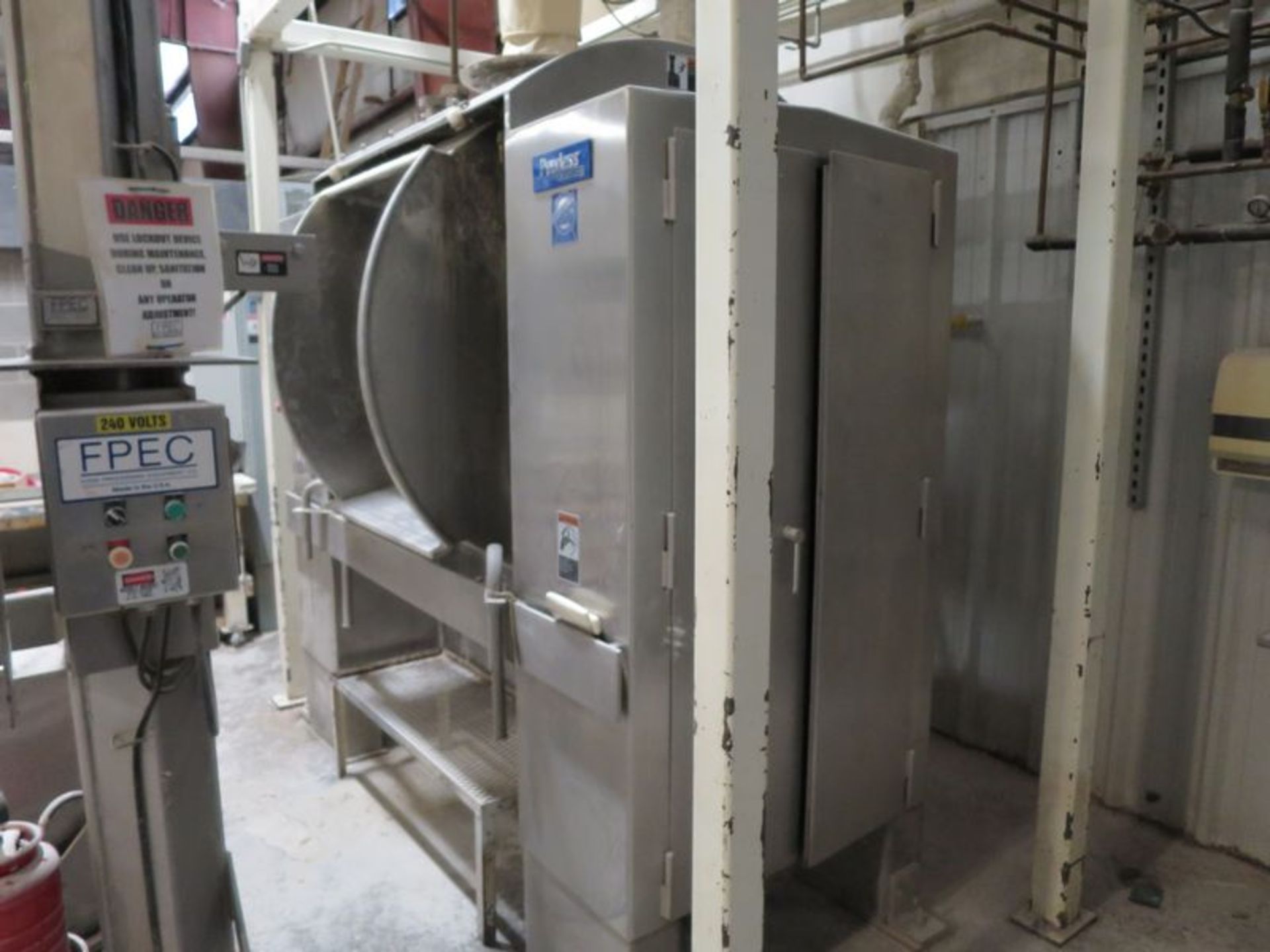 Peerless 600 lb roller bar mixer, model HS6, s/n 209129, installed in 2011, jacketed bowl, plc - Image 5 of 9